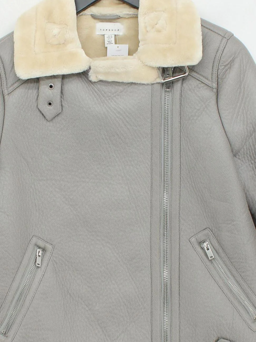 Topshop Motorcycle Jacket jacket grey - Image 3