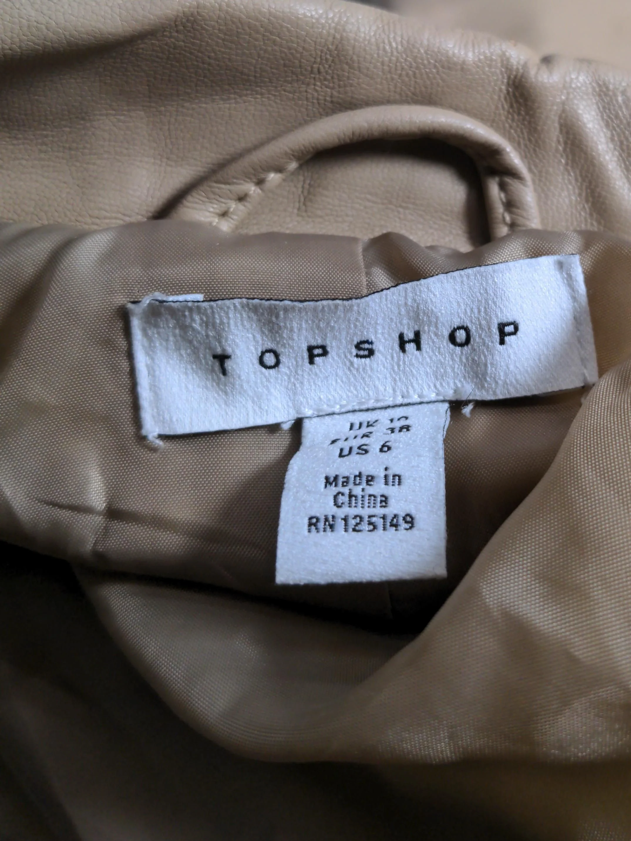 Topshop Motorcycle Jacket jacket tan - Image 6