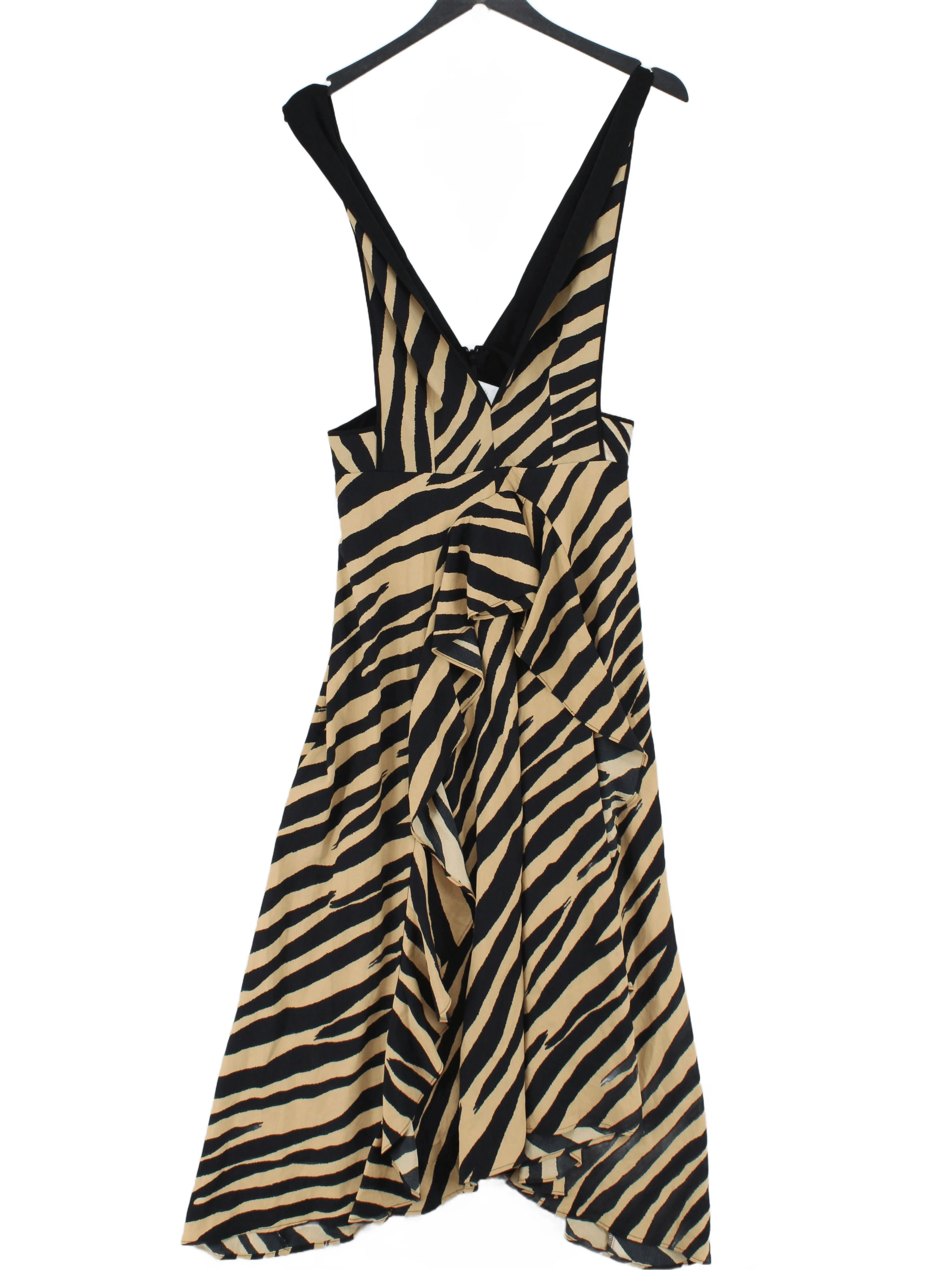 Topshop Pinafore/Dungaree Midi Dress UK12 in Tan