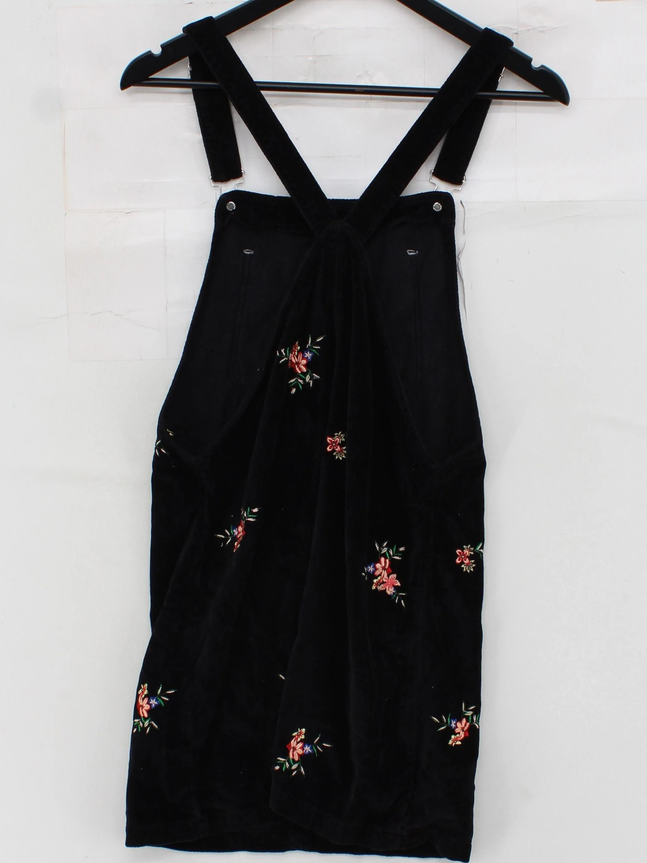 Topshop Pinafore/Dungaree Mini Dress UK10 in Black - Image 2