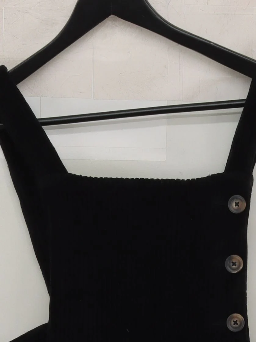 Topshop Pinafore/Dungaree Mini Dress UK10 in Black - Image 3