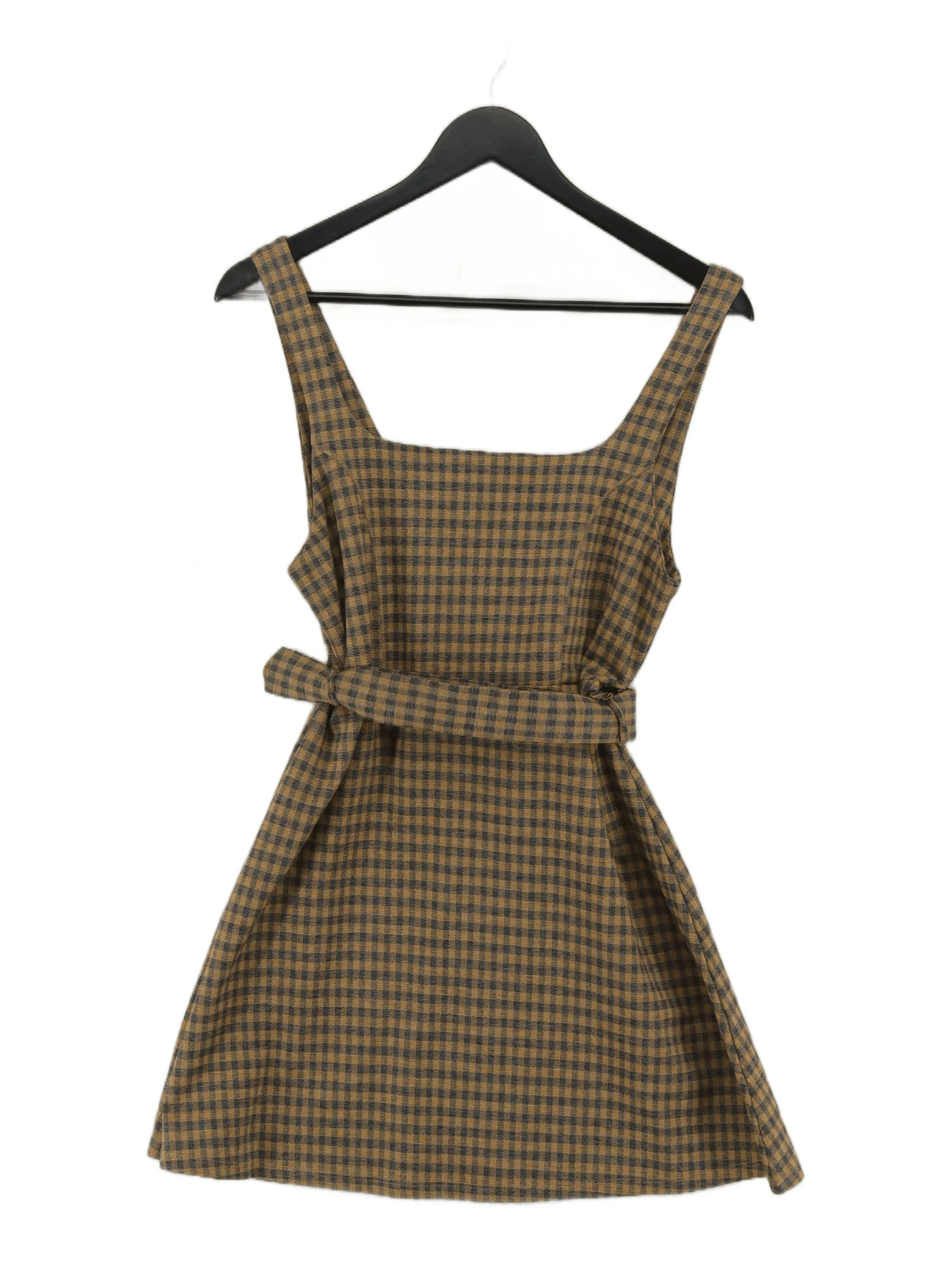 Topshop Pinafore/Dungaree Mini Dress UK12 in Brown
