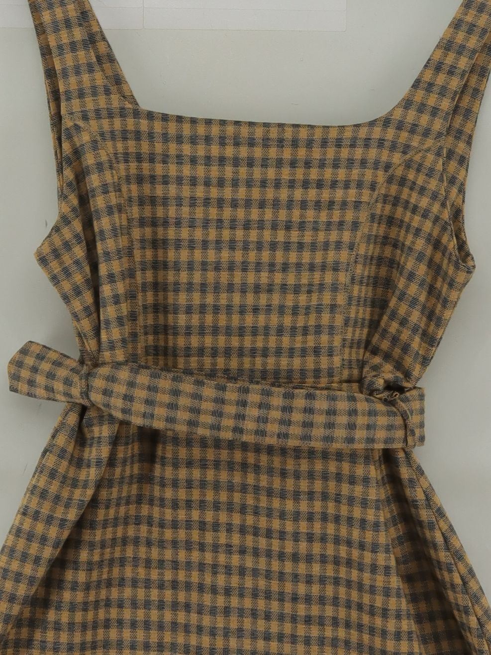 Topshop Pinafore/Dungaree Mini Dress UK12 in Brown - Image 3