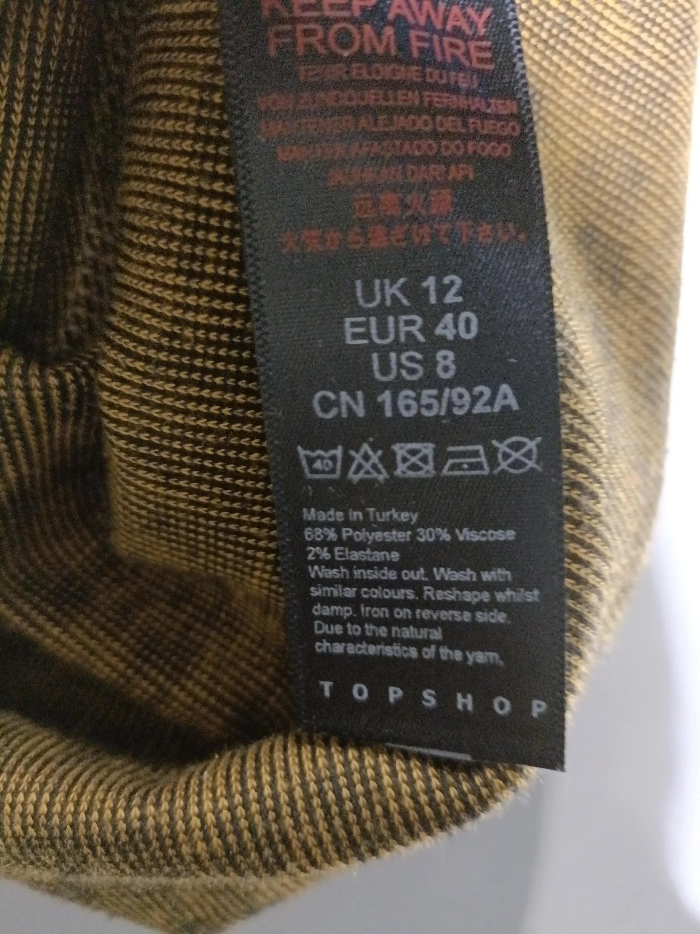 Topshop Pinafore/Dungaree Mini Dress UK12 in Brown - Image 6