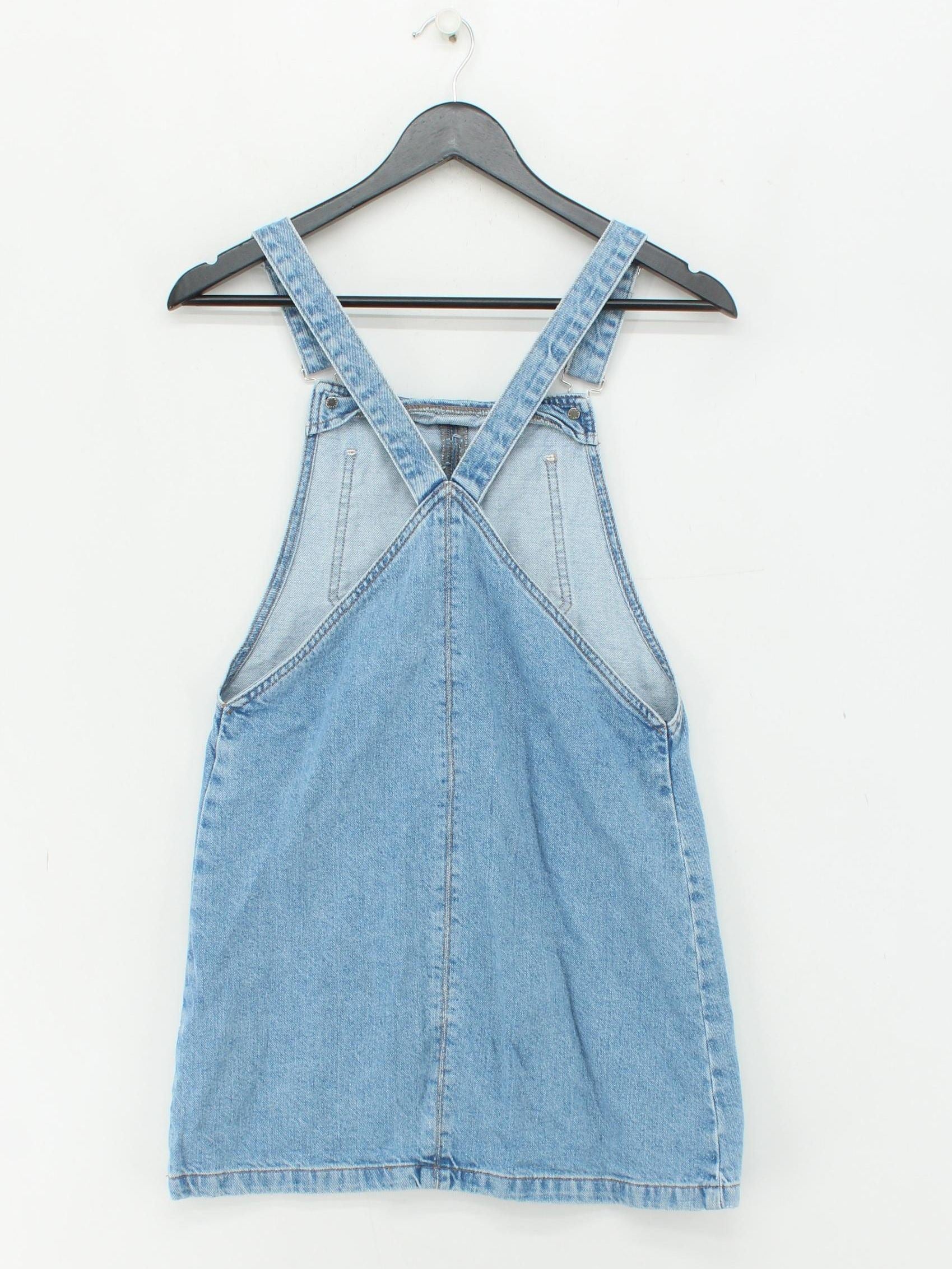 Topshop Pinafore/Dungaree Mini Dress UK6 in Blue - Image 2