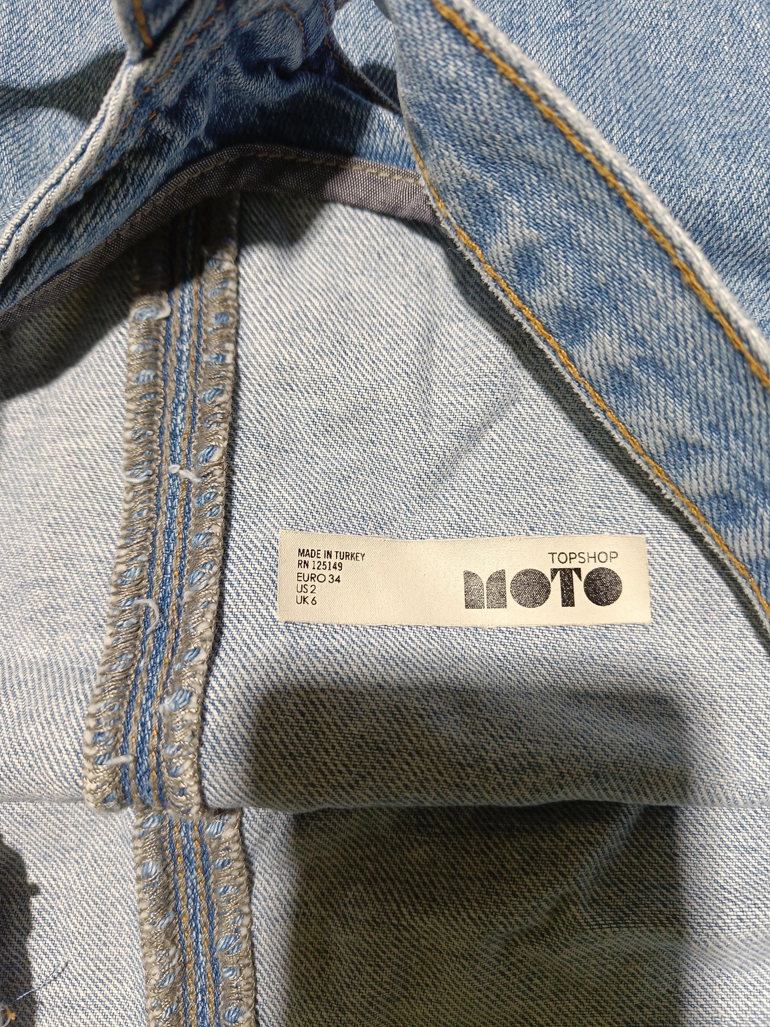 Topshop Pinafore/Dungaree Mini Dress UK6 in Blue - Image 6