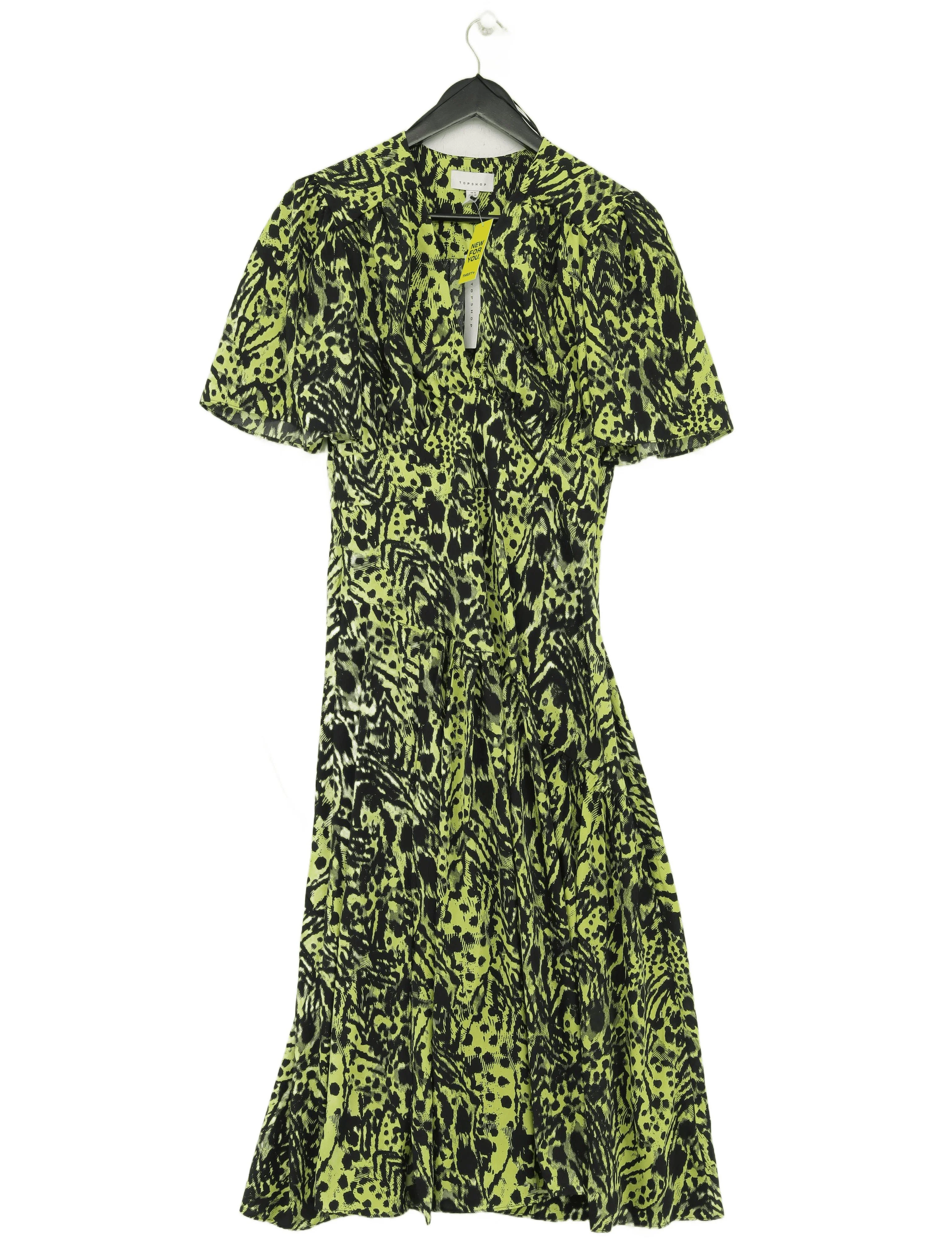 Topshop Shirt Midi Dress UK10 in Green