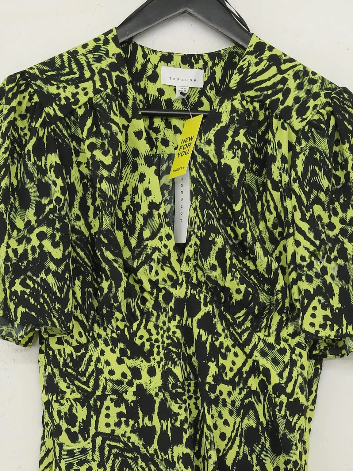 Topshop Shirt Midi Dress UK10 in Green - Image 3
