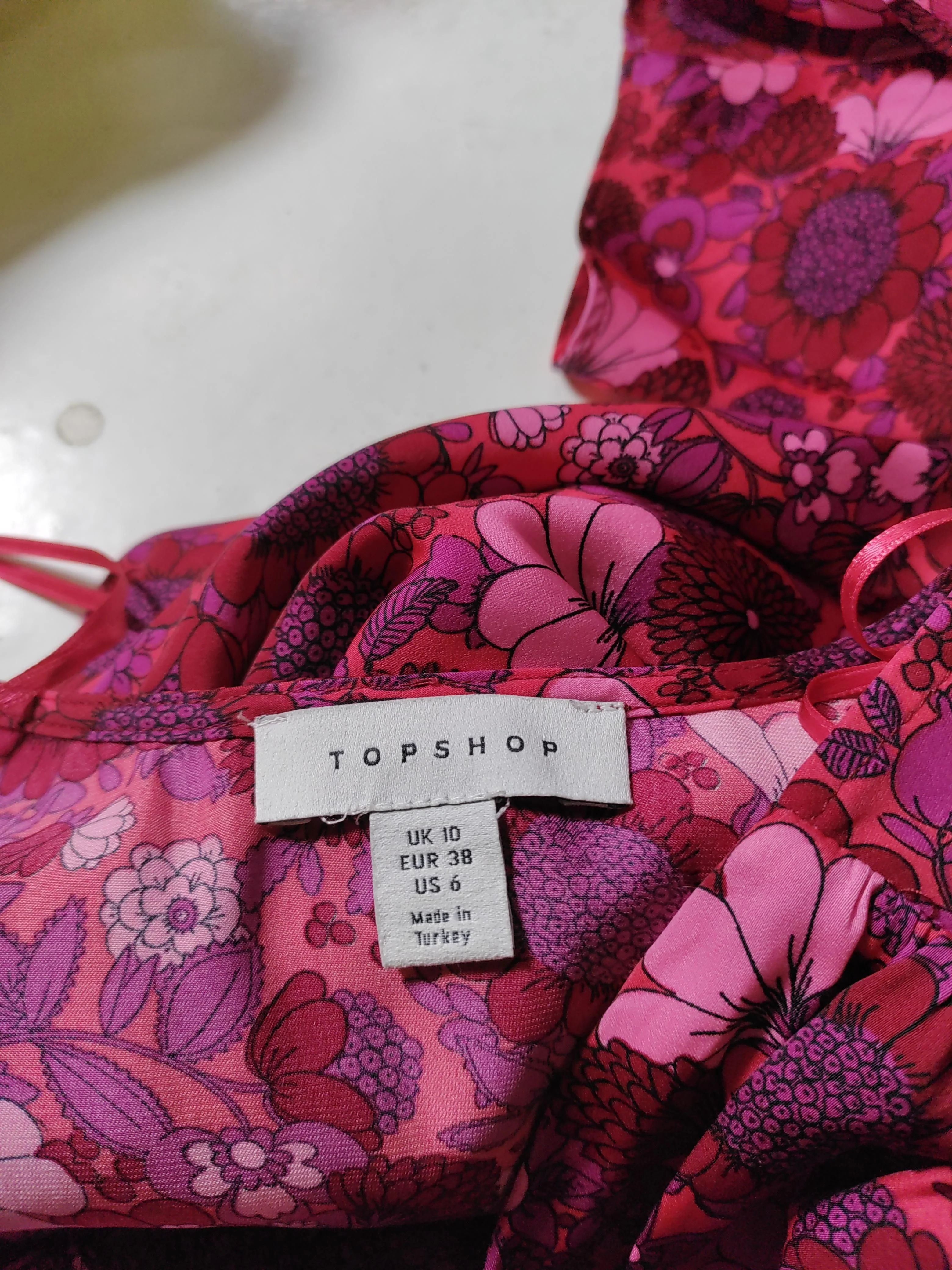 Topshop Shirt Midi Dress UK10 in Red - Image 5