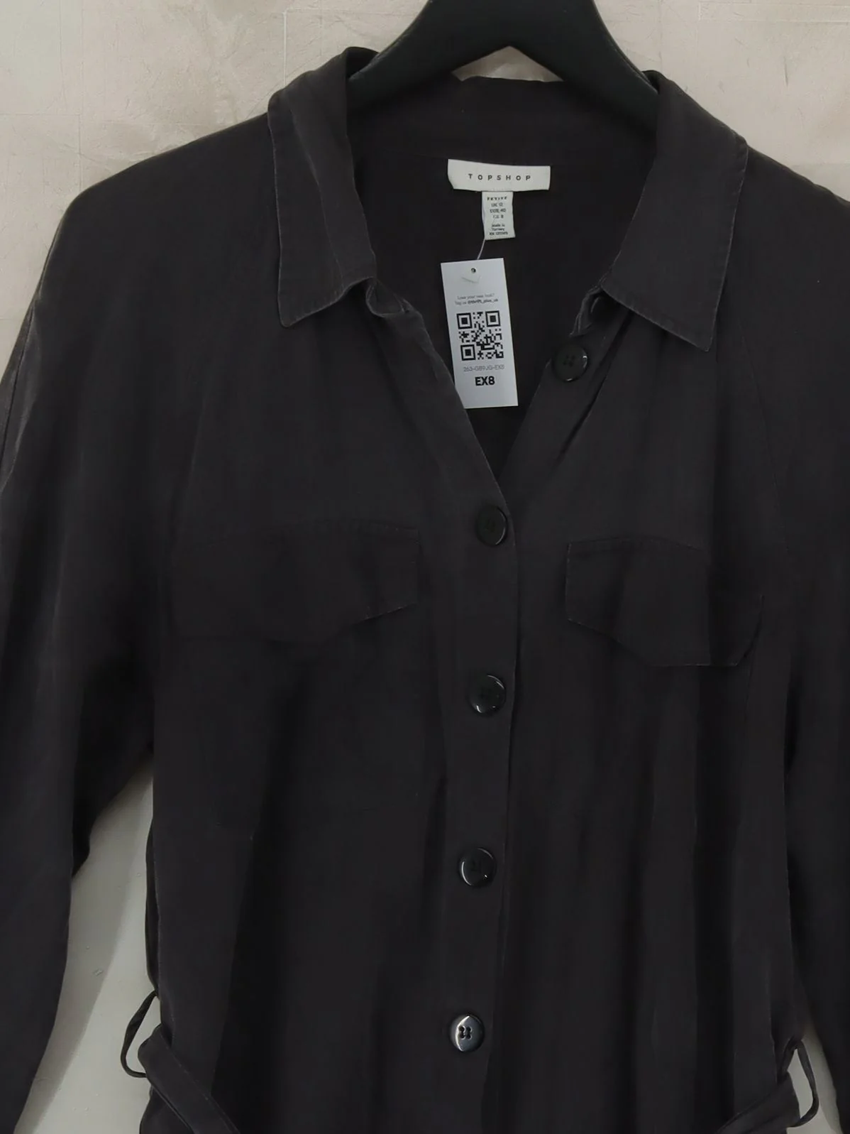 Topshop Shirt Midi Dress UK12 in Grey - Image 3