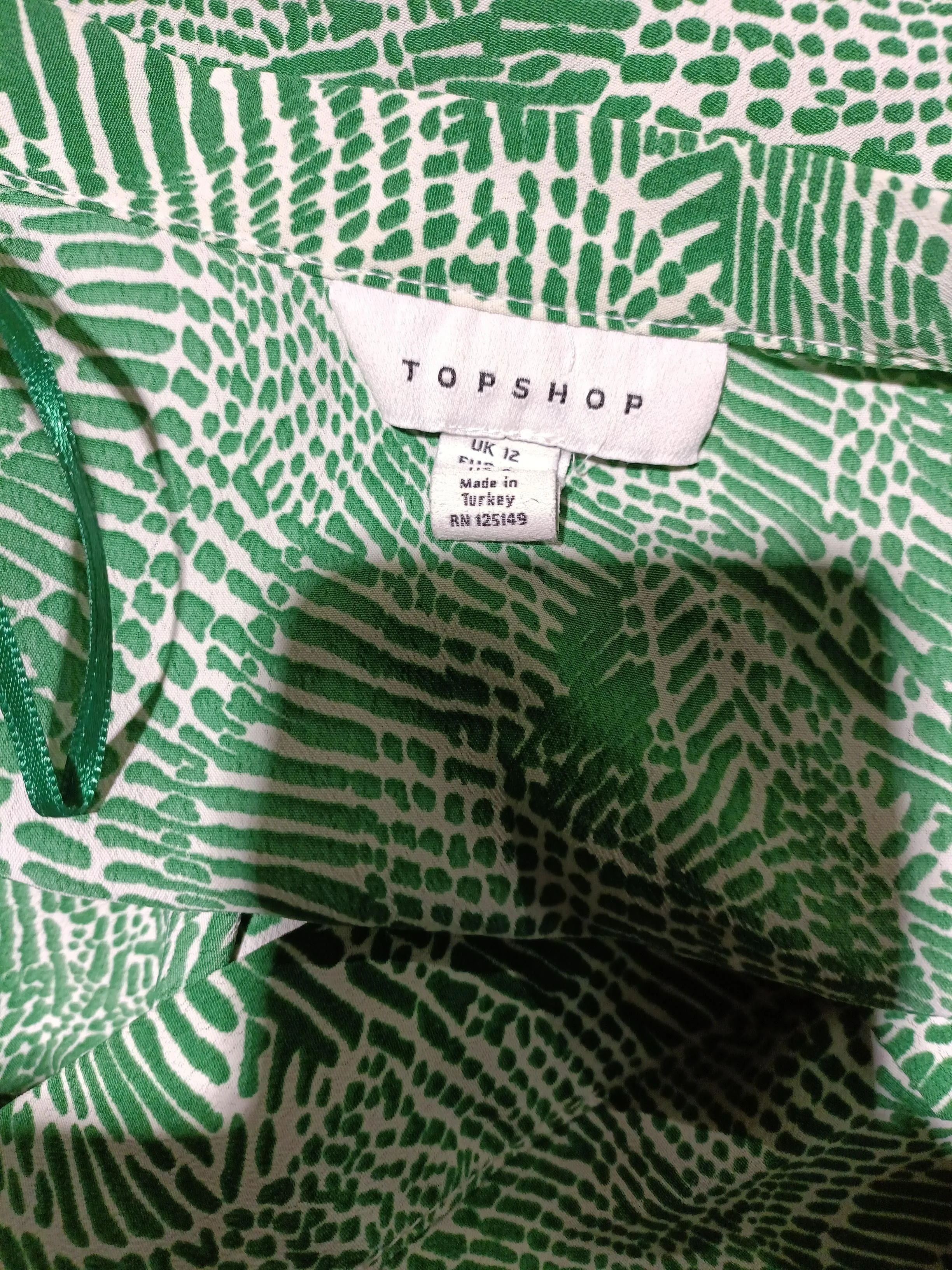 Topshop Shirt Mini Dress UK12 in Green - Image 5