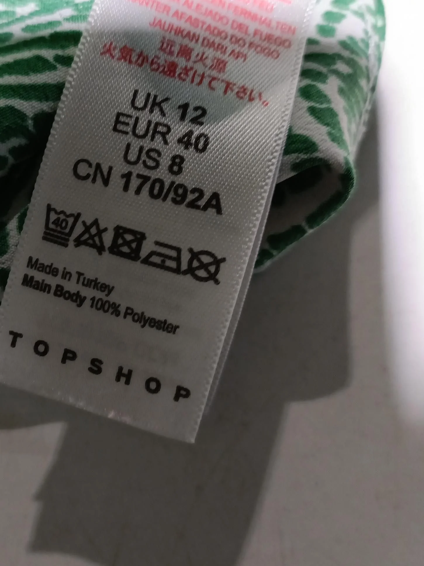 Topshop Shirt Mini Dress UK12 in Green - Image 6