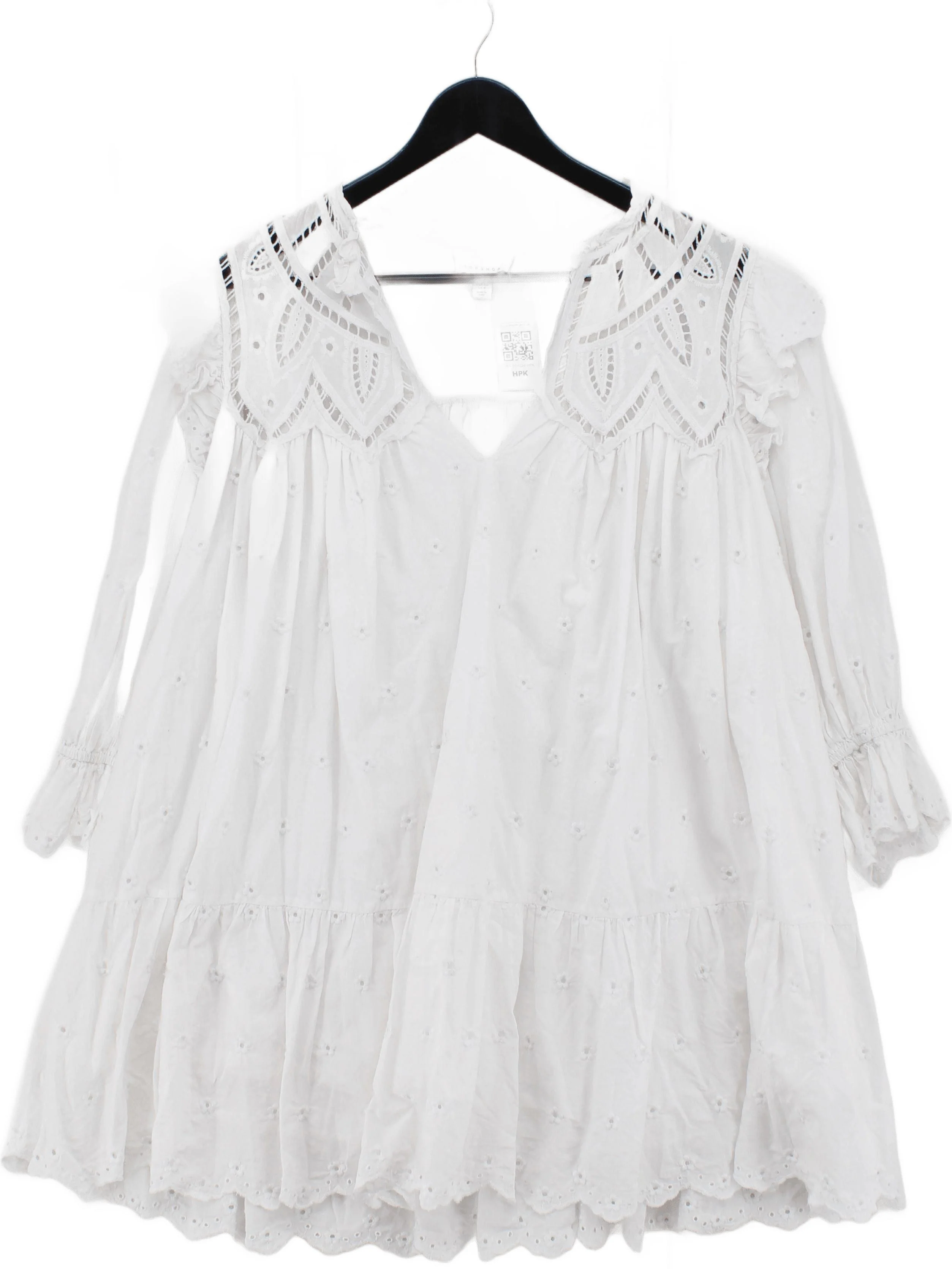 Topshop Shirt Mini Dress UK12 in White