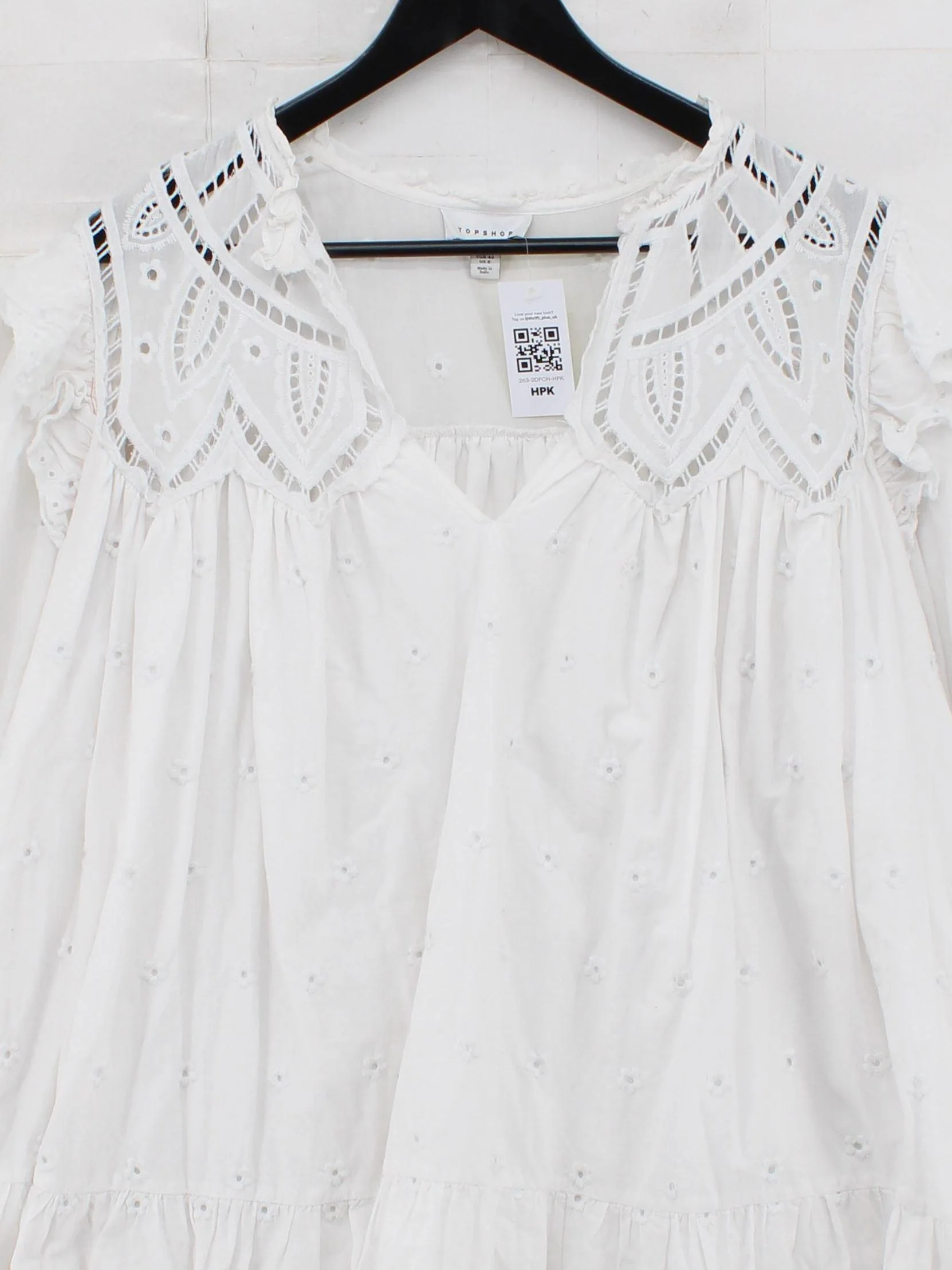 Topshop Shirt Mini Dress UK12 in White - Image 3