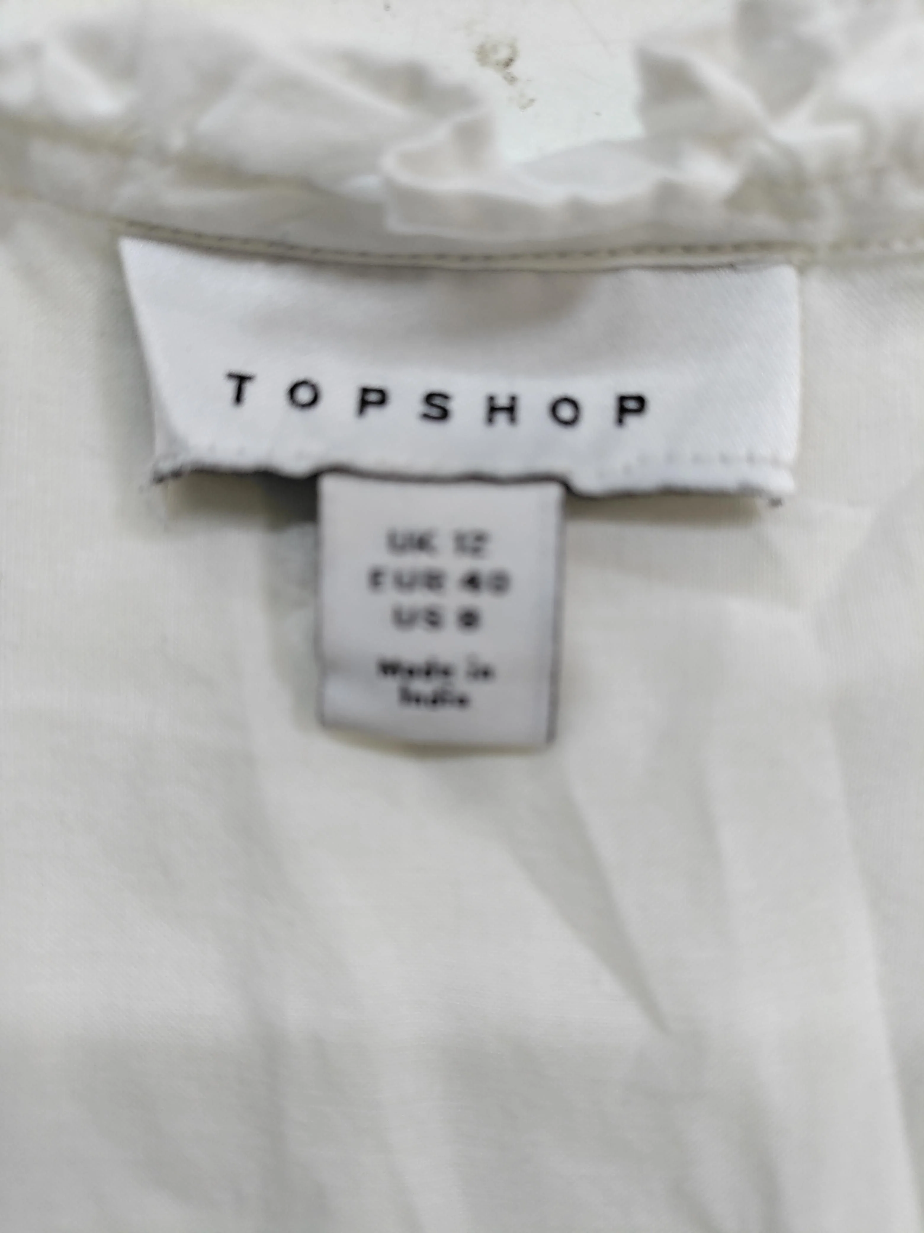 Topshop Shirt Mini Dress UK12 in White - Image 5