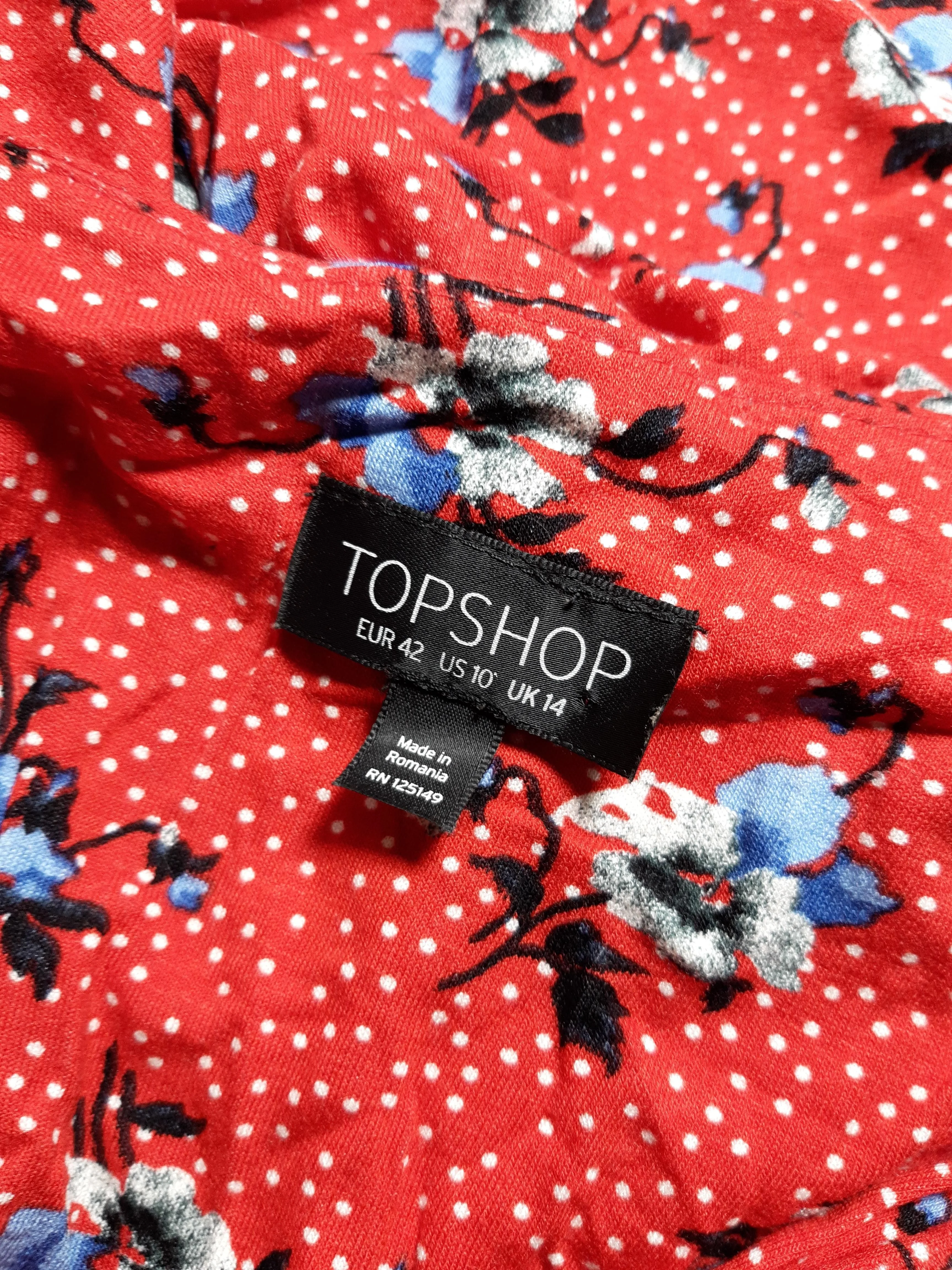 Topshop Shirt Mini Dress UK14 in Red - Image 5