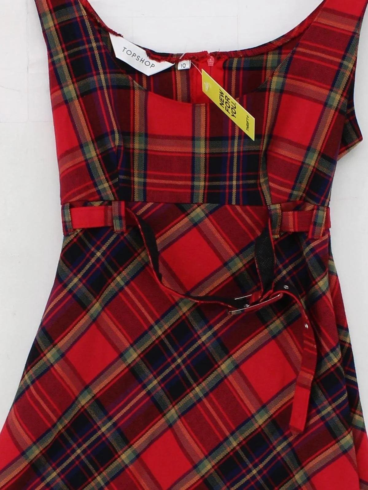 Topshop Skater Mini Dress UK10 in Red - Image 3