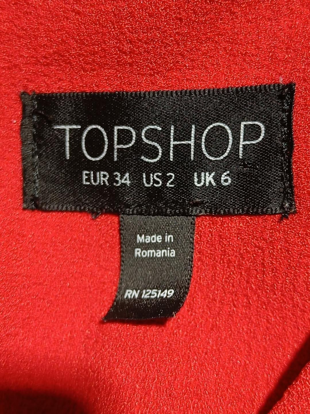 Topshop Skater Mini Dress UK6 in Red - Image 5