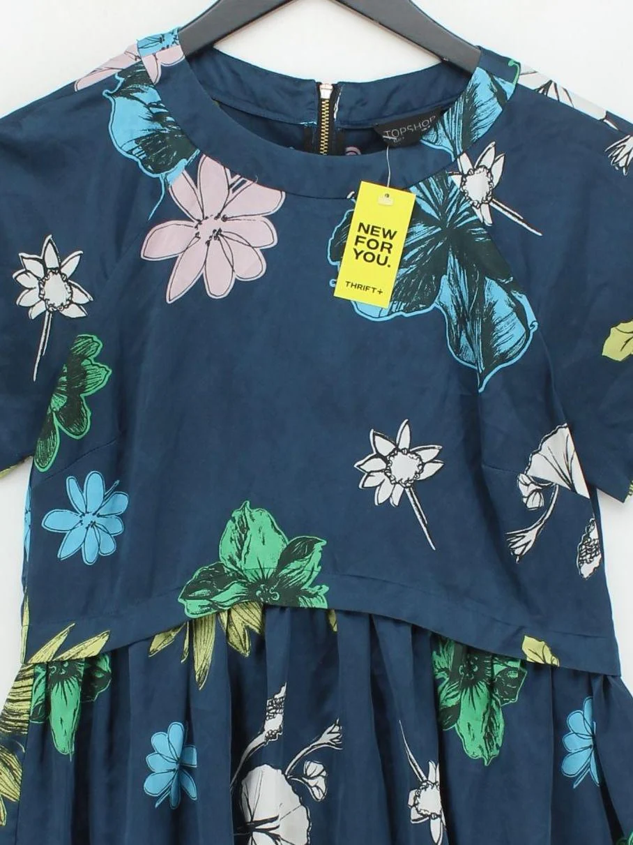 Topshop Skater Mini Dress UK8 in Blue - Image 3