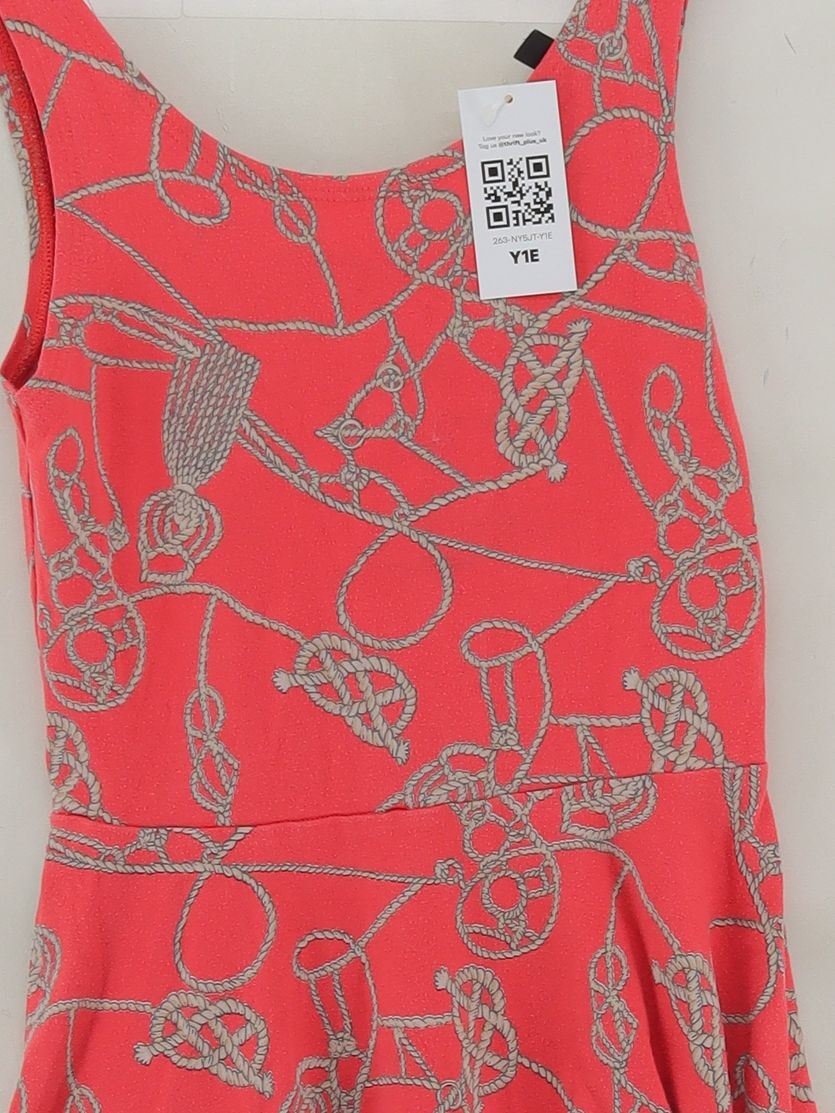 Topshop Skater Mini Dress UK8 in Red - Image 3