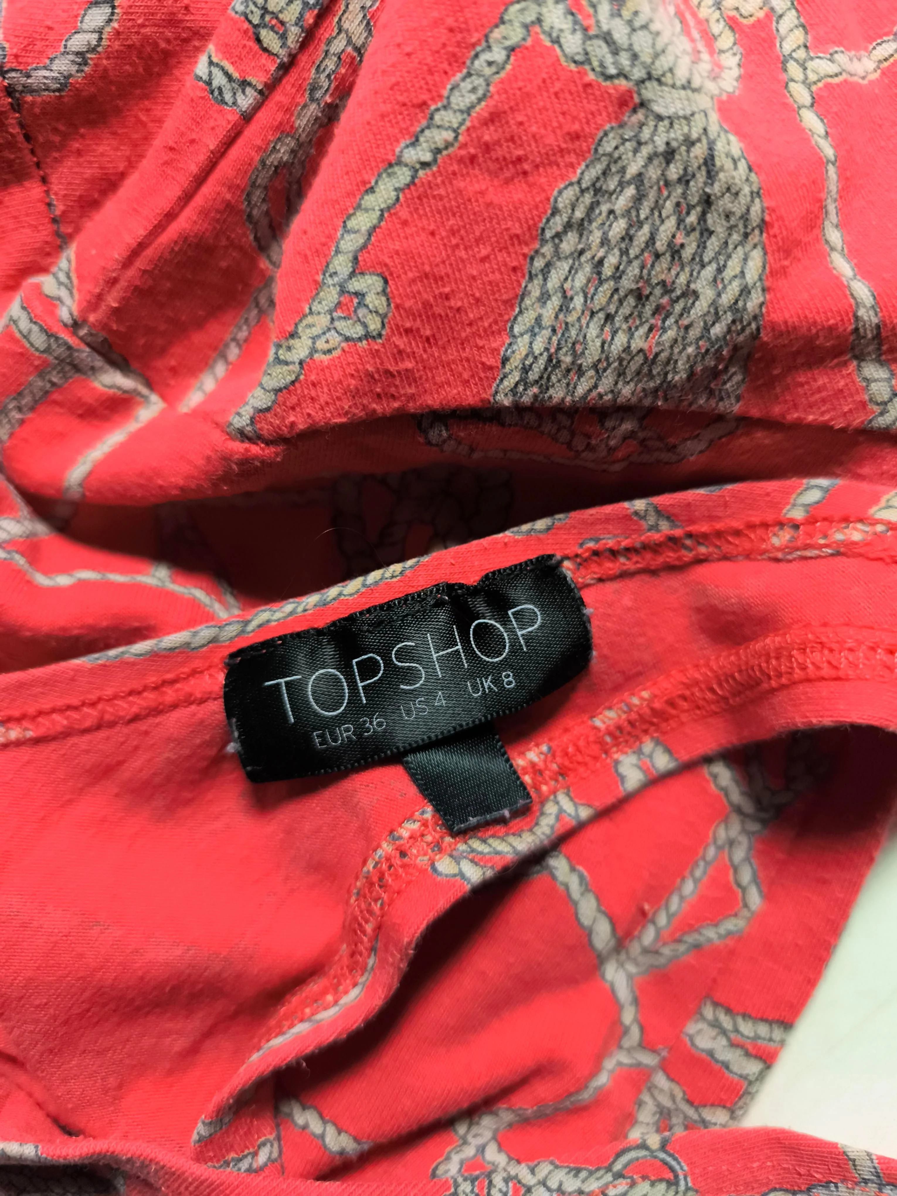 Topshop Skater Mini Dress UK8 in Red - Image 5