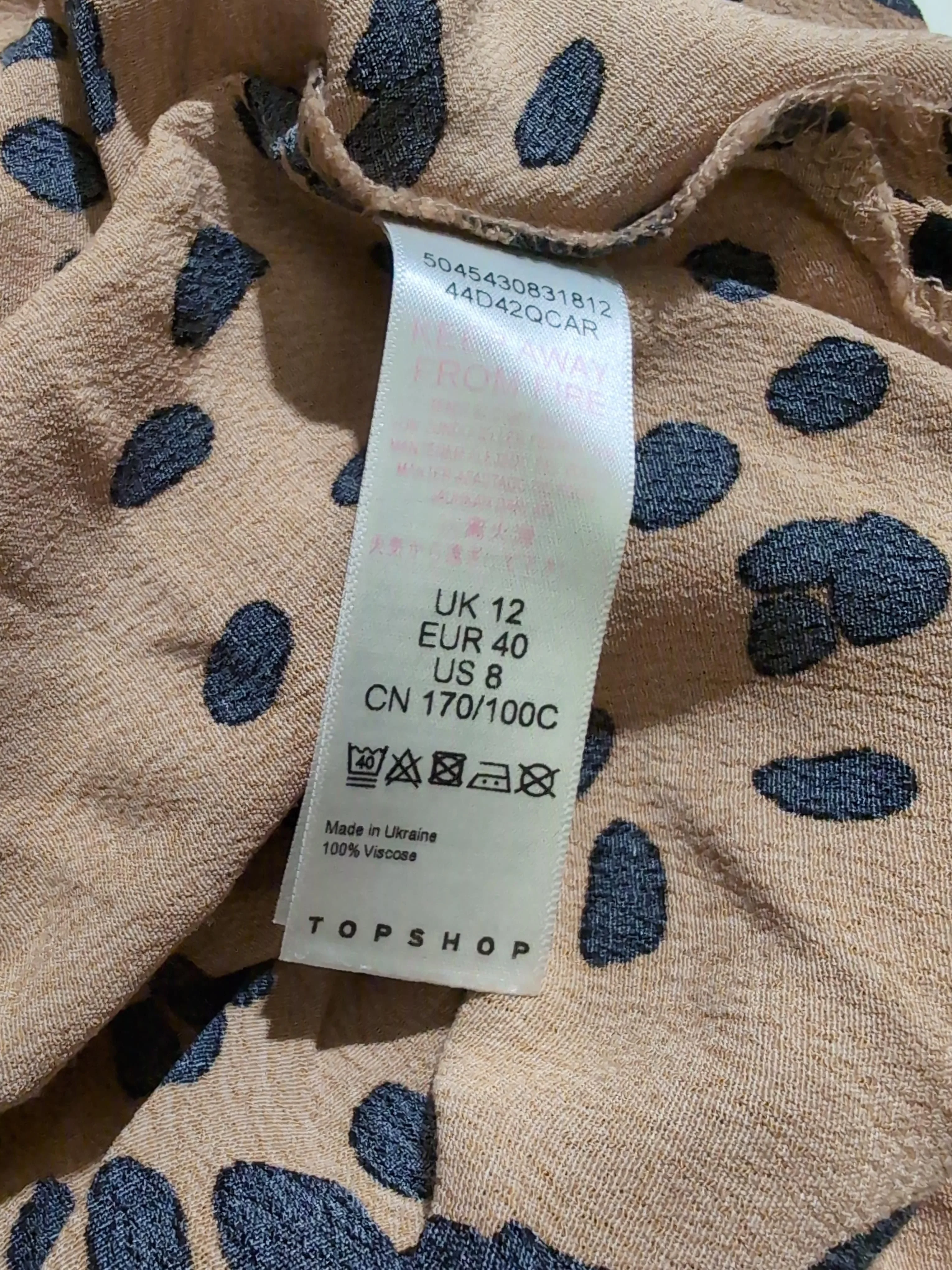 Topshop Slip Midi Dress UK12 in Tan - Image 6