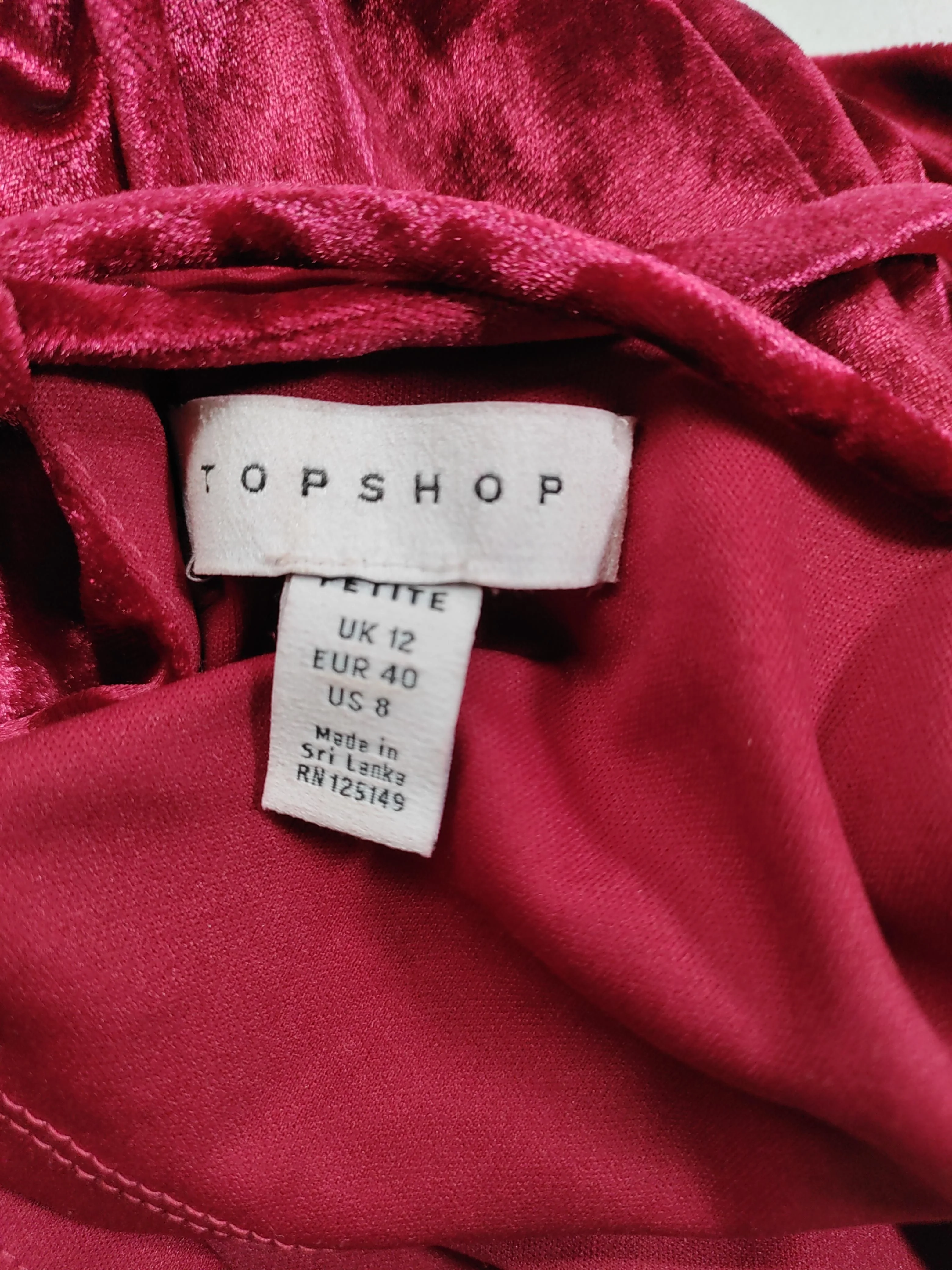 Topshop Slip Mini Dress UK12 in Red - Image 5