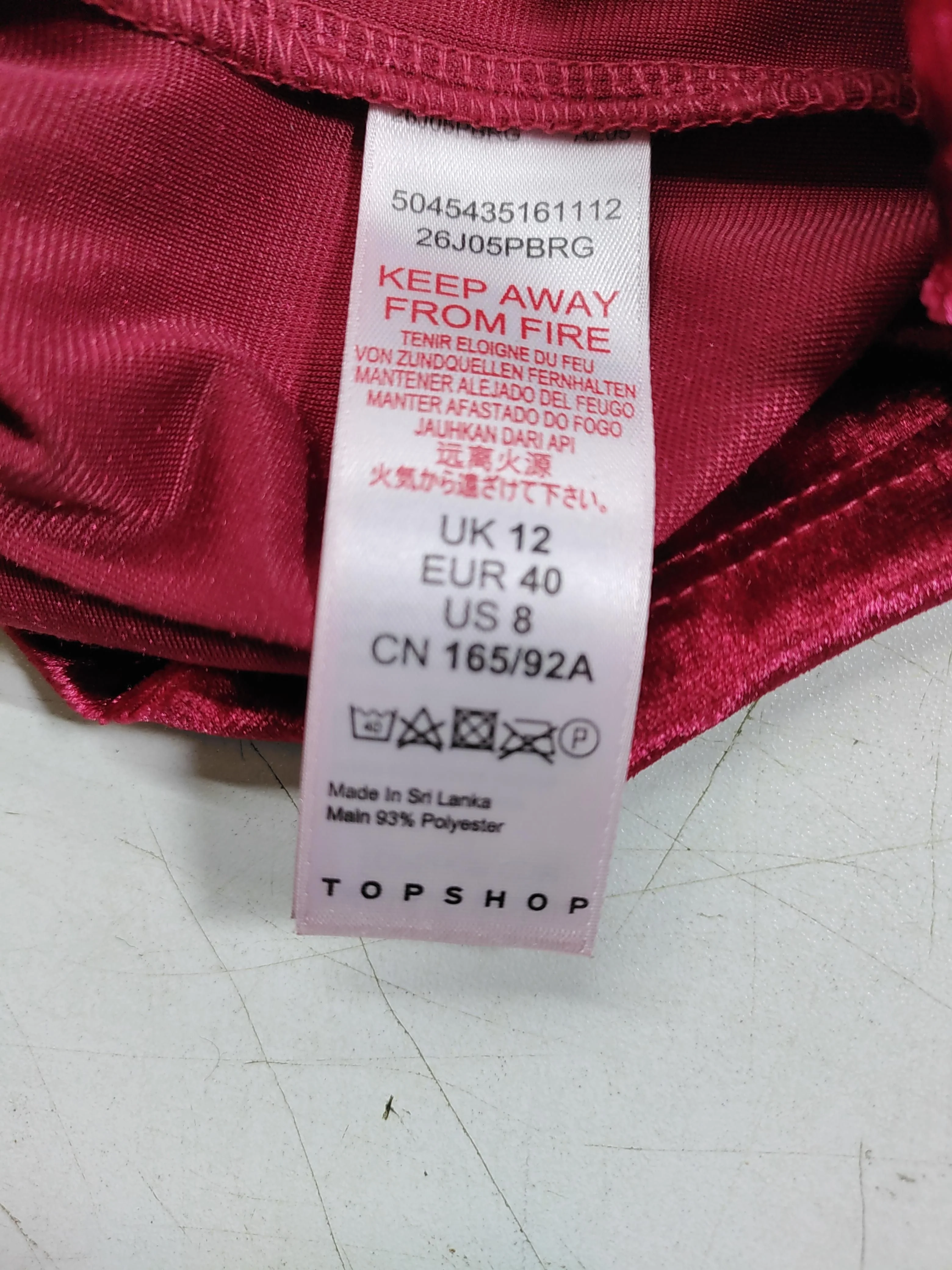 Topshop Slip Mini Dress UK12 in Red - Image 6
