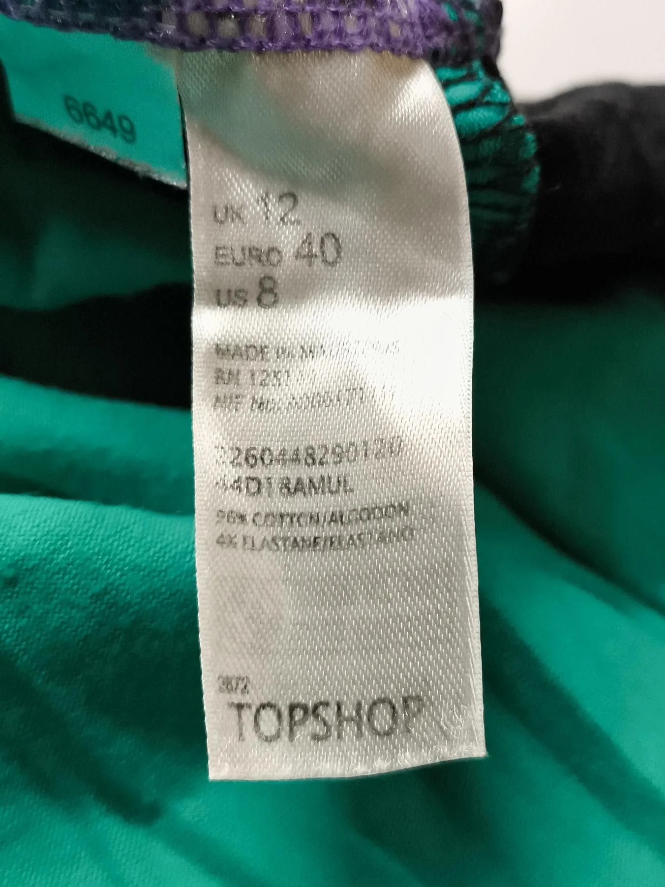 Topshop T-Shirt Mini Dress UK12 in Multi - Image 6