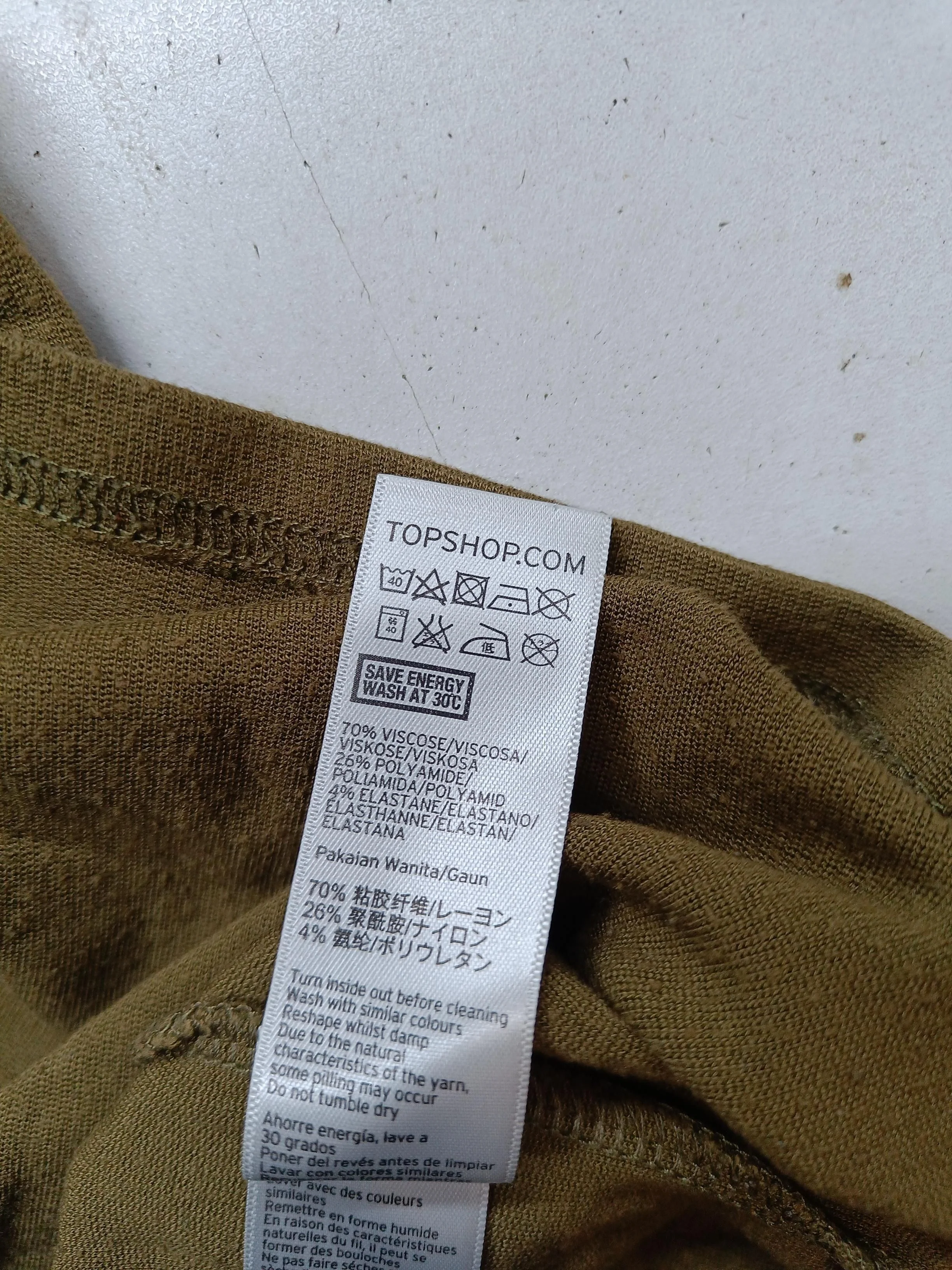 Topshop T-Shirt Mini Dress UK14 in Green - Image 7