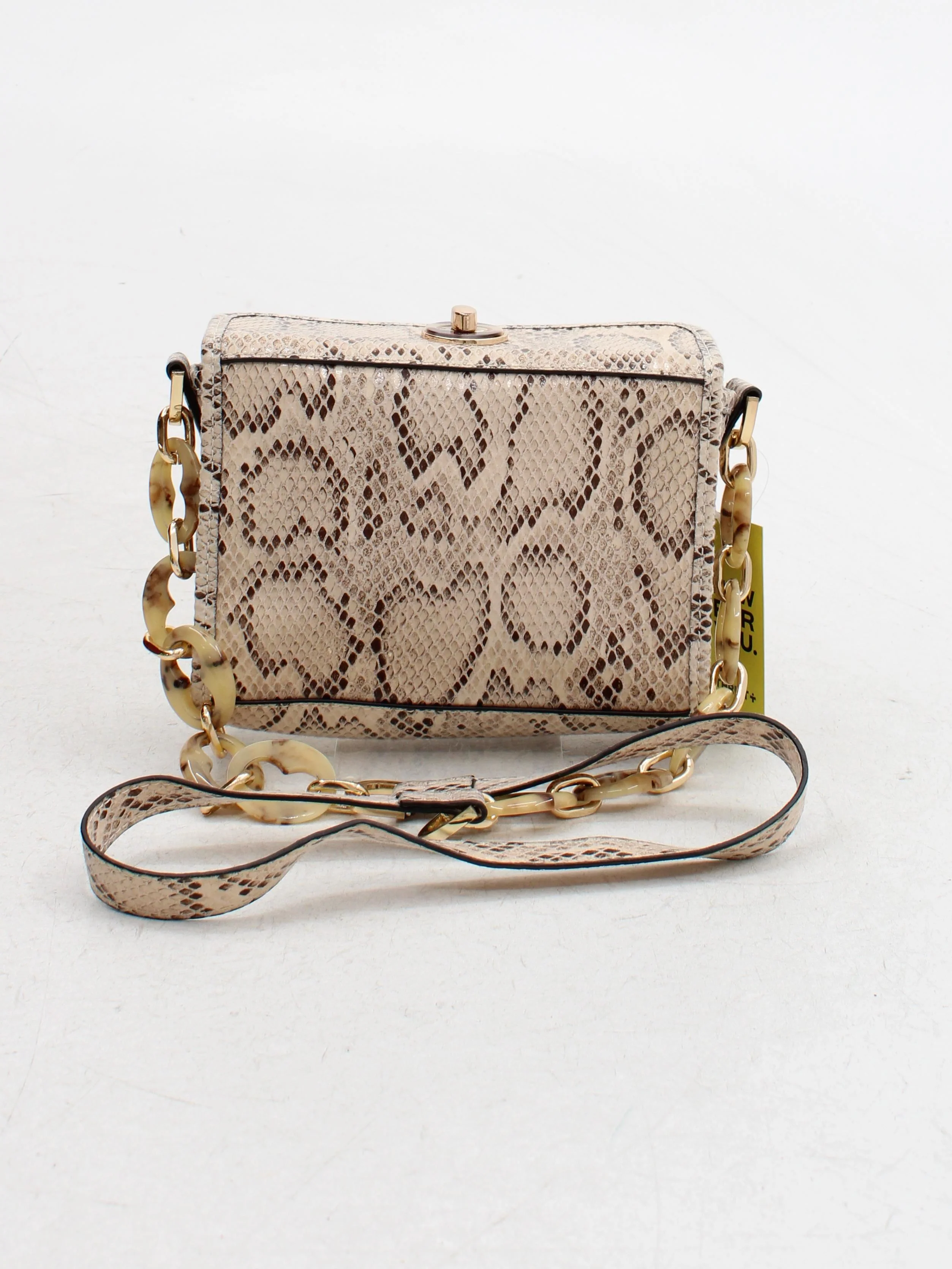 Topshop Women's Bag Cream Animal Print Faux Leather with Polyester Crossbody - Image 2