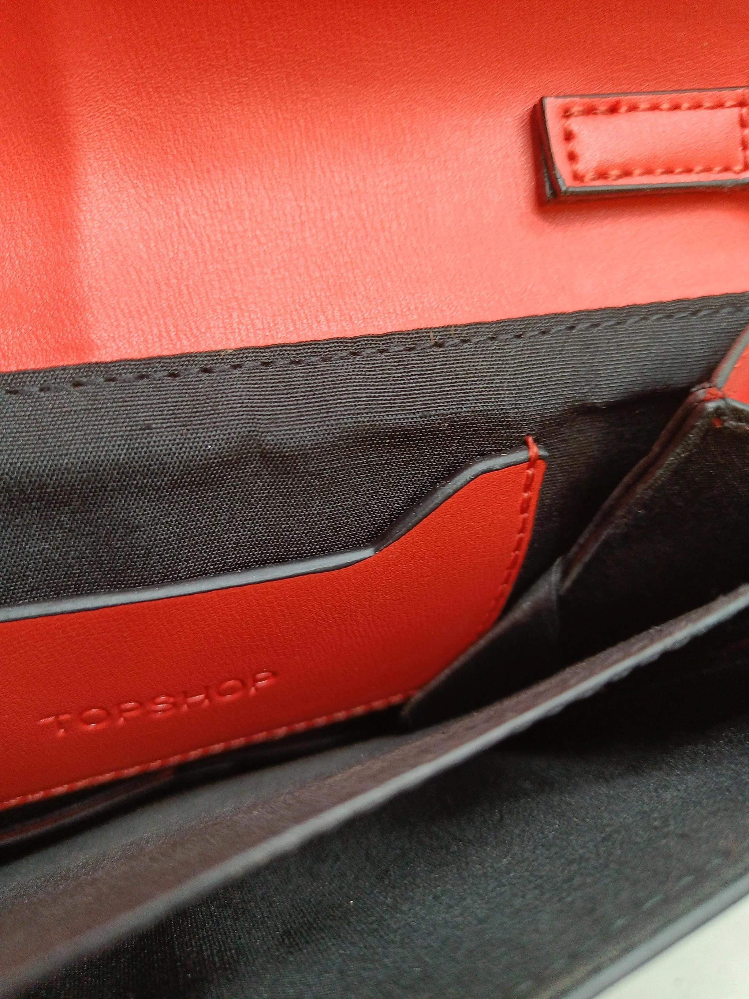 Topshop Women's Bag Red 100% Faux Leather Crossbody - Image 5