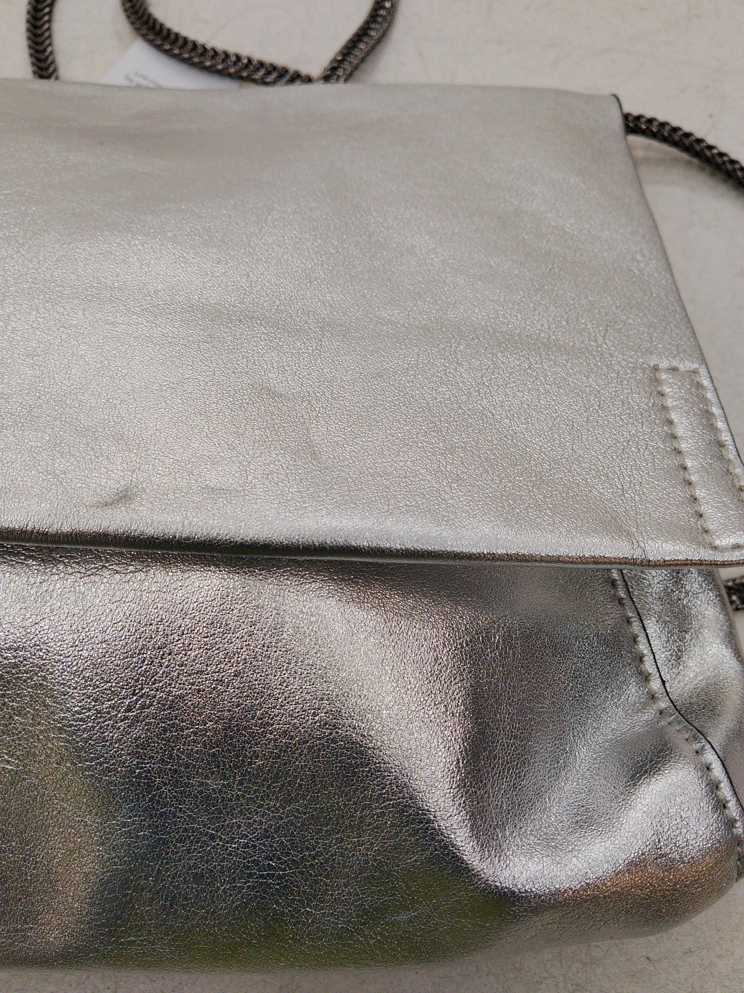 Topshop Women's Bag Silver Faux Leather with Polyester Clutch - Image 3