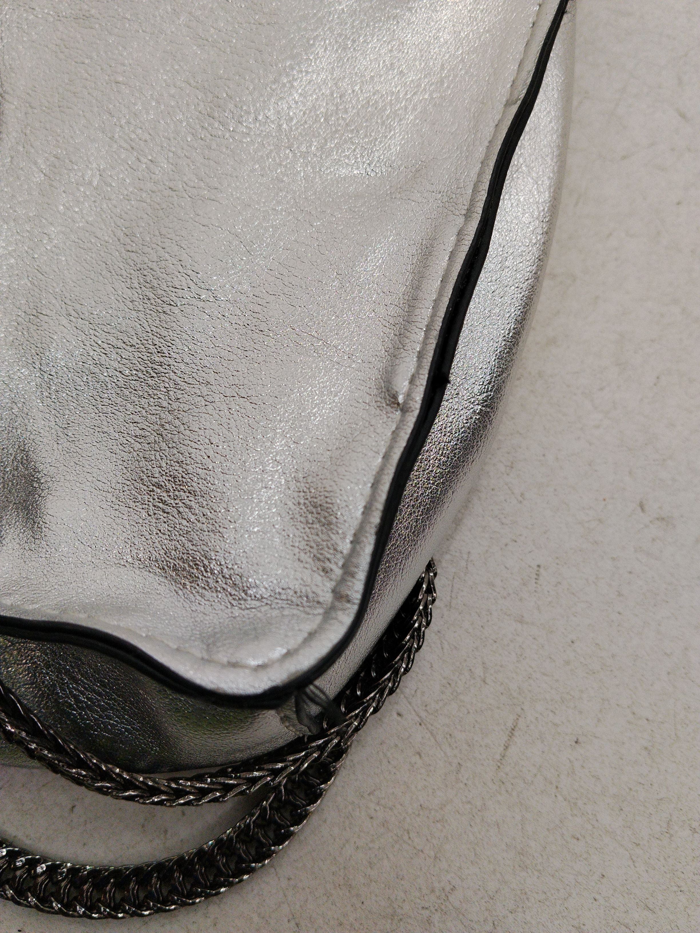 Topshop Women's Bag Silver Faux Leather with Polyester Clutch - Image 5