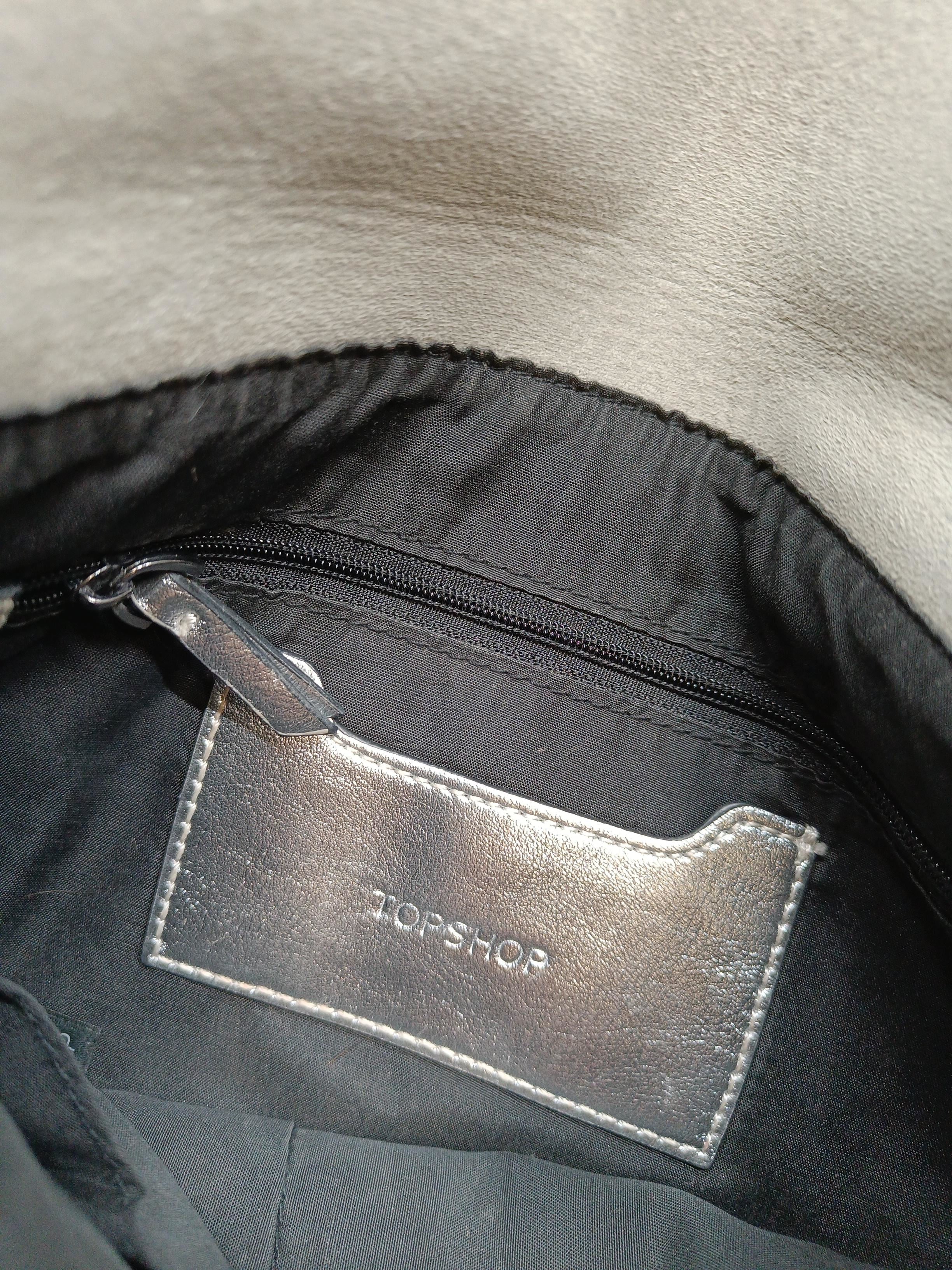 Topshop Women's Bag Silver Faux Leather with Polyester Clutch - Image 6