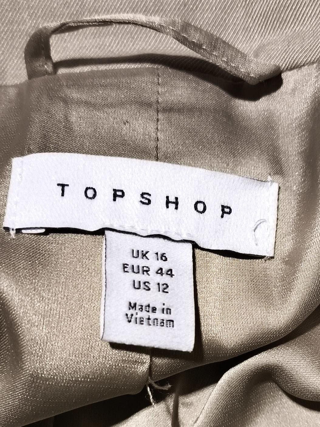 Topshop Women's Blazer UK 16 Tan Polyester with Viscose, Wool Overcoat - Image 5