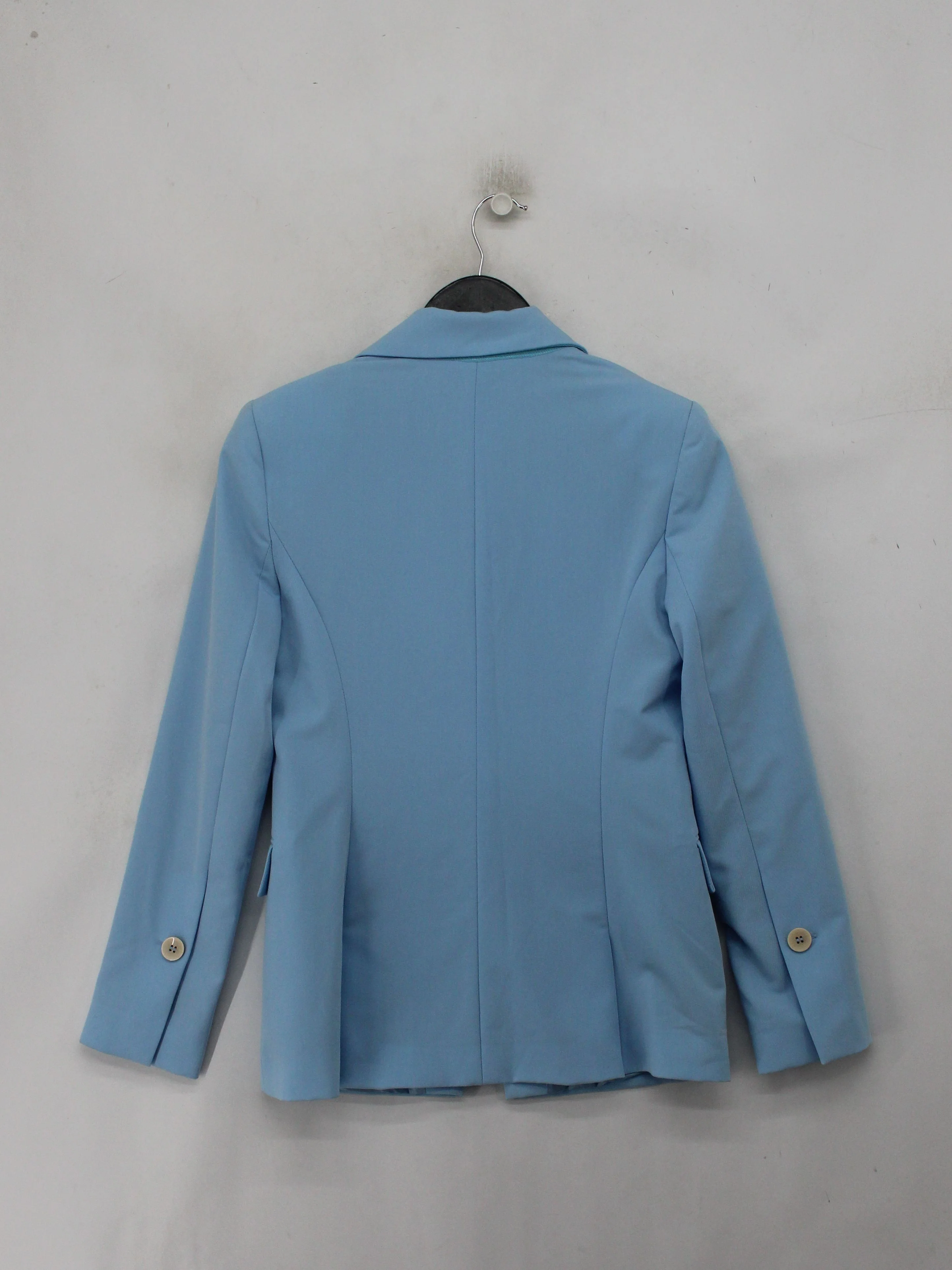 Topshop Women's Blazer UK 8 Blue Polyester with Elastane Overcoat - Image 2