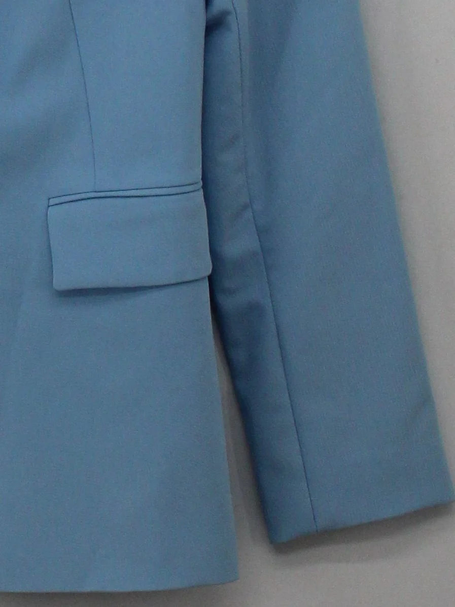 Topshop Women's Blazer UK 8 Blue Polyester with Elastane Overcoat - Image 4