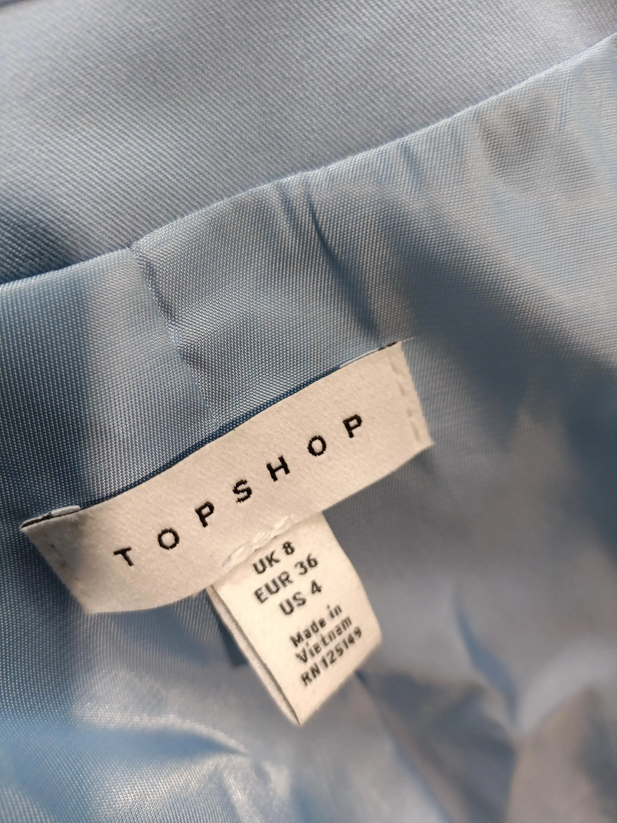 Topshop Women's Blazer UK 8 Blue Polyester with Elastane Overcoat - Image 5