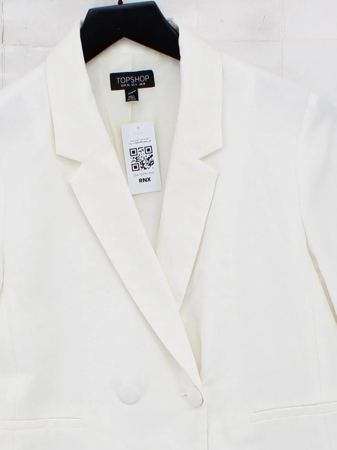 Topshop Women's Blazer UK 8 White 100% Polyester Overcoat - Image 3