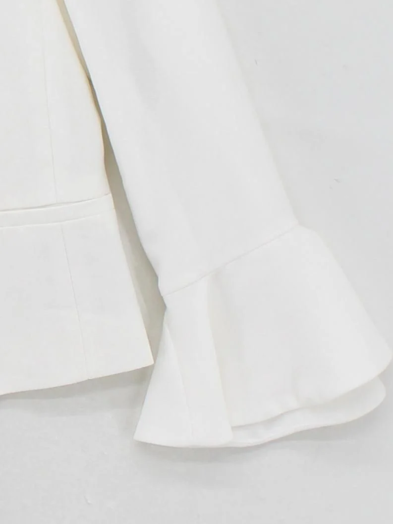 Topshop Women's Blazer UK 8 White 100% Polyester Overcoat - Image 4