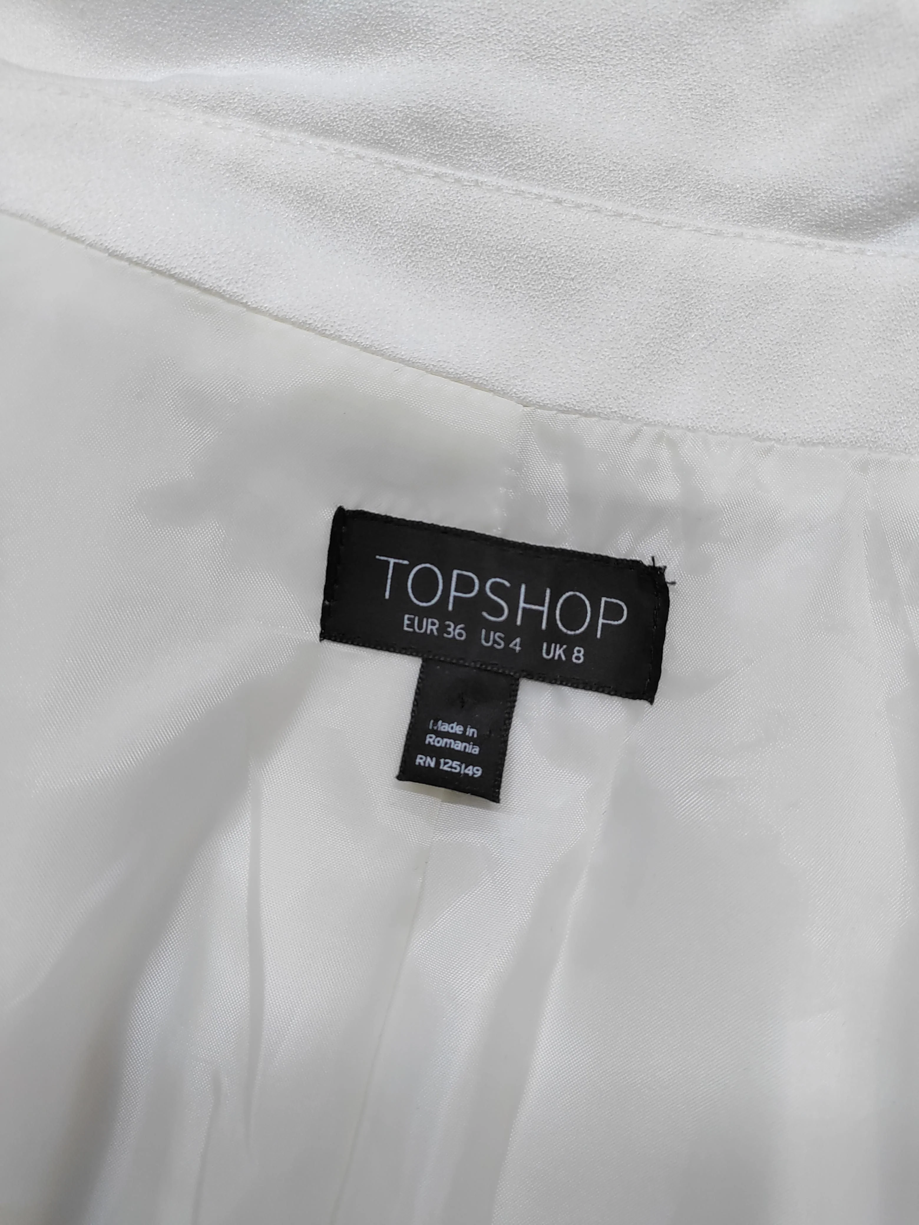 Topshop Women's Blazer UK 8 White 100% Polyester Overcoat - Image 5