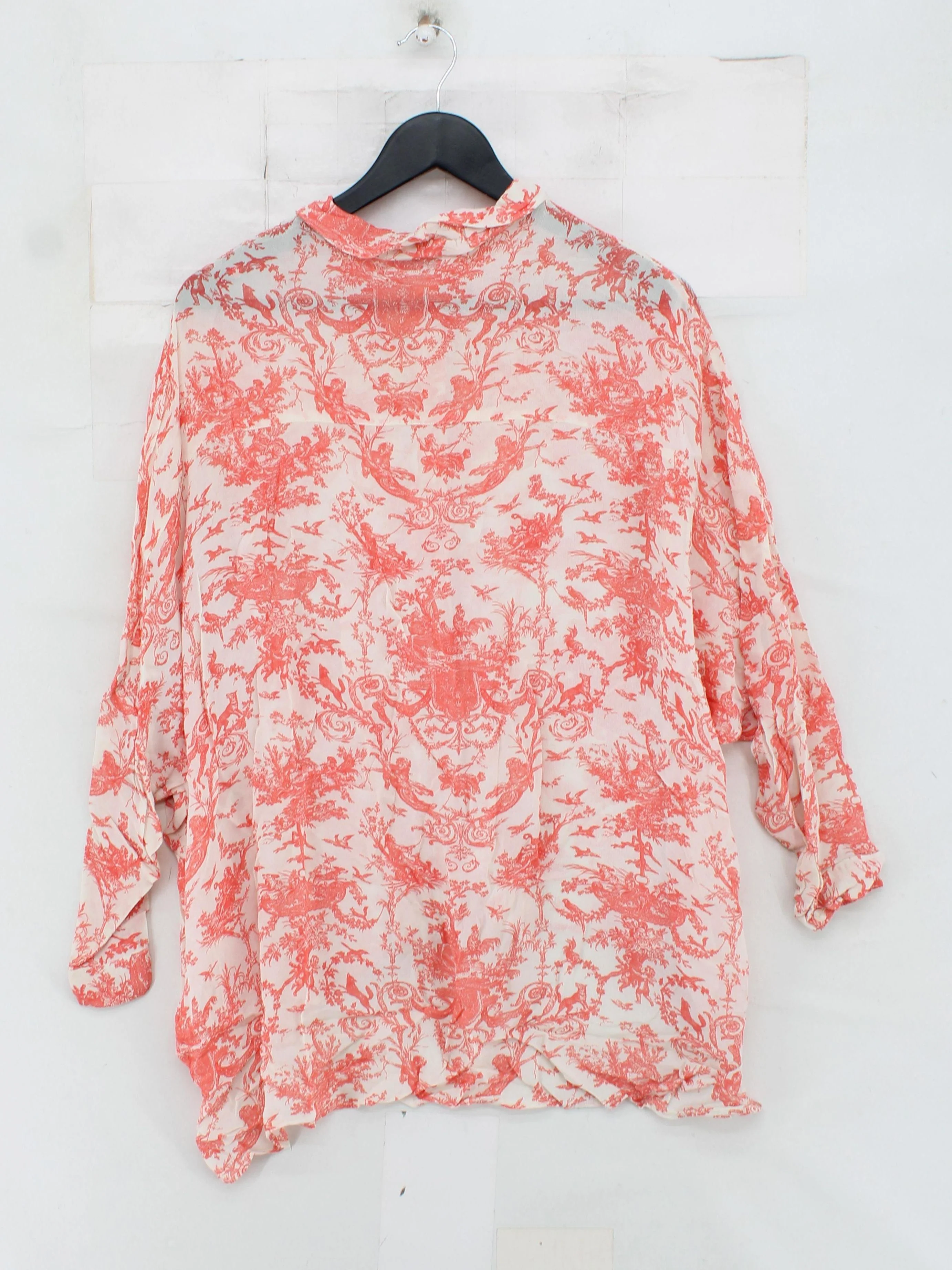 Topshop Women's Blouse M Multi 100% Other Long Sleeve Collared Basic - Image 2