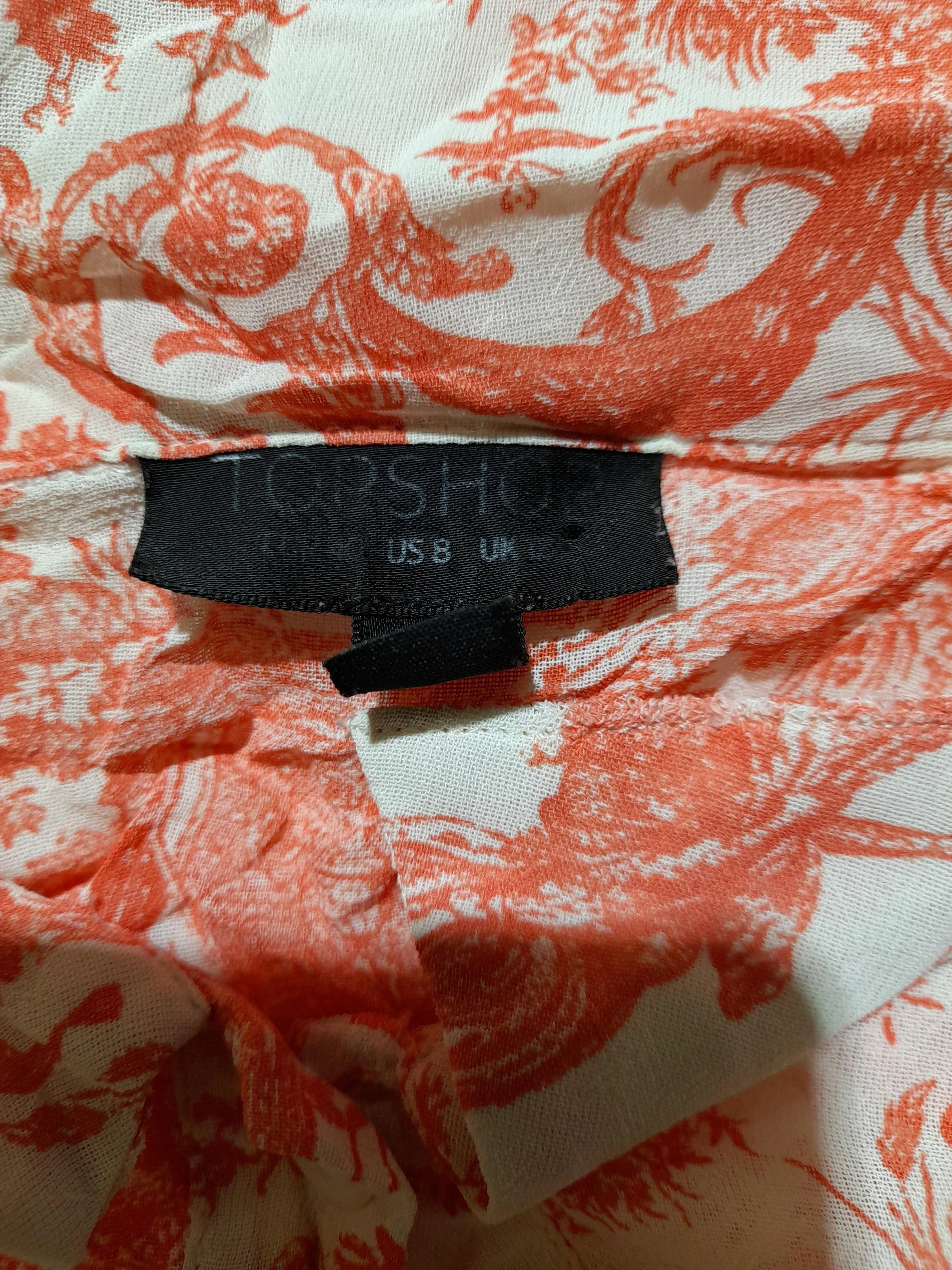 Topshop Women's Blouse M Multi 100% Other Long Sleeve Collared Basic - Image 5