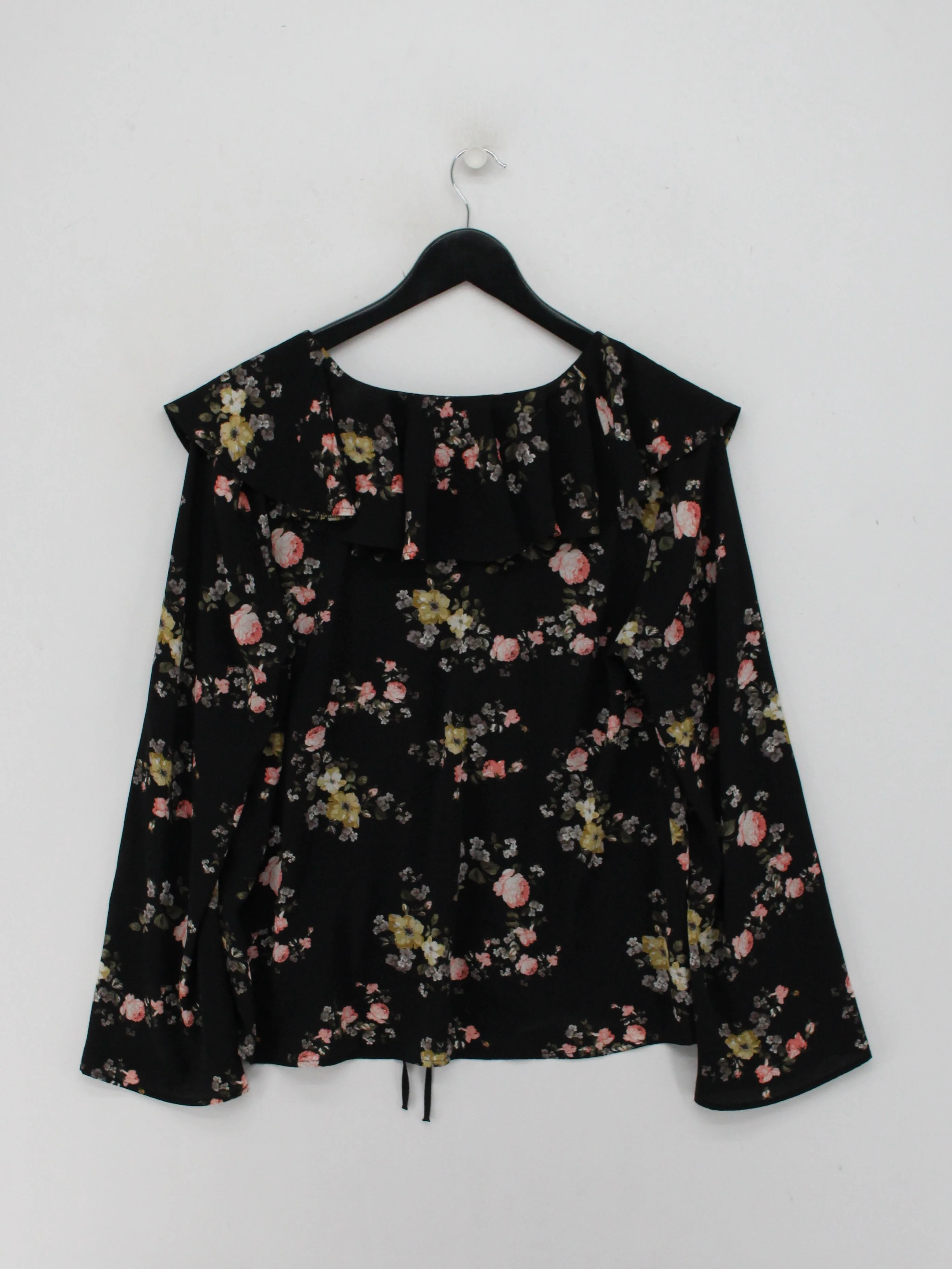 Topshop Women's Blouse UK 12 Black Polyester with Elastane Basic - Image 2