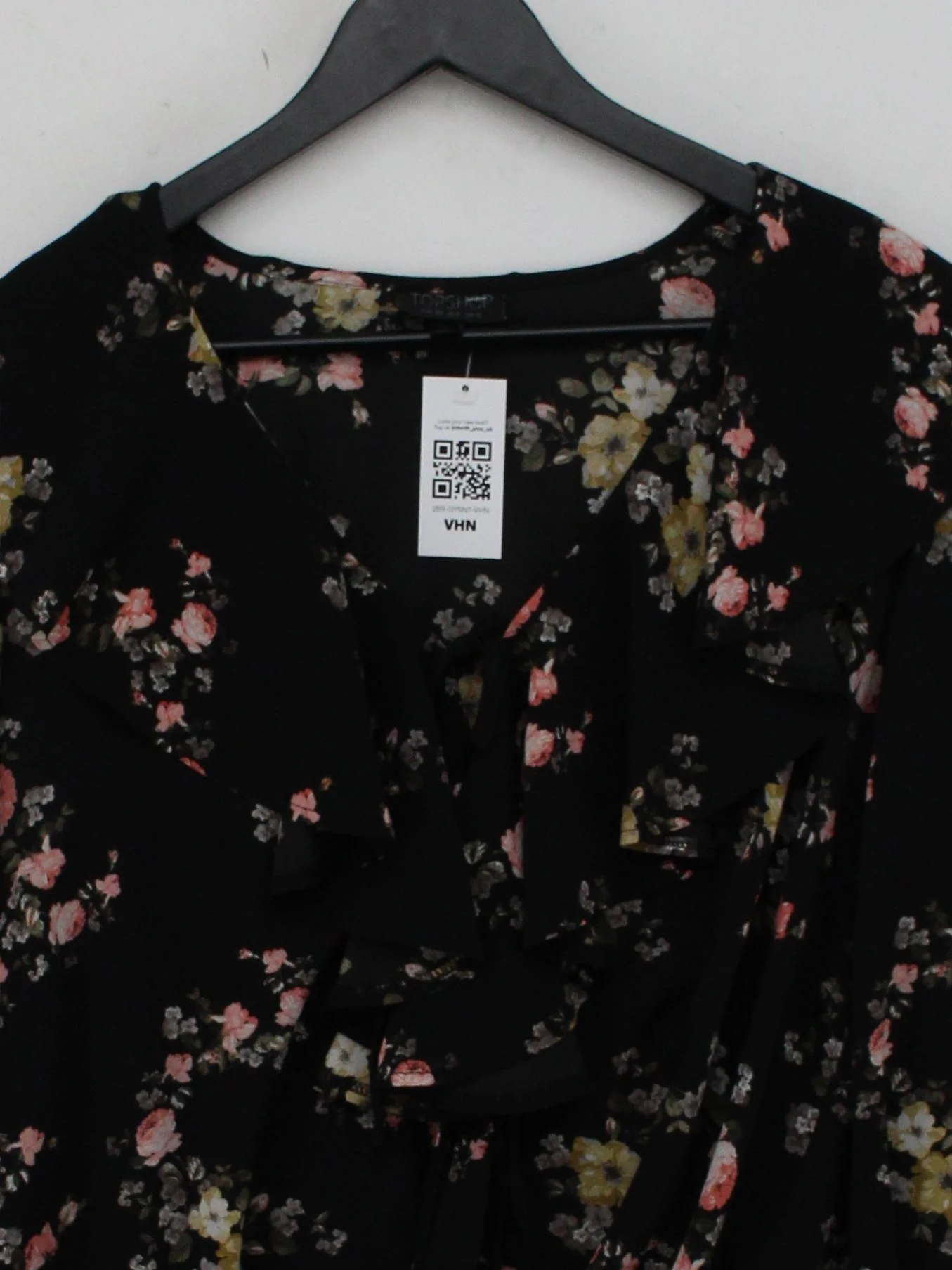 Topshop Women's Blouse UK 12 Black Polyester with Elastane Basic - Image 3