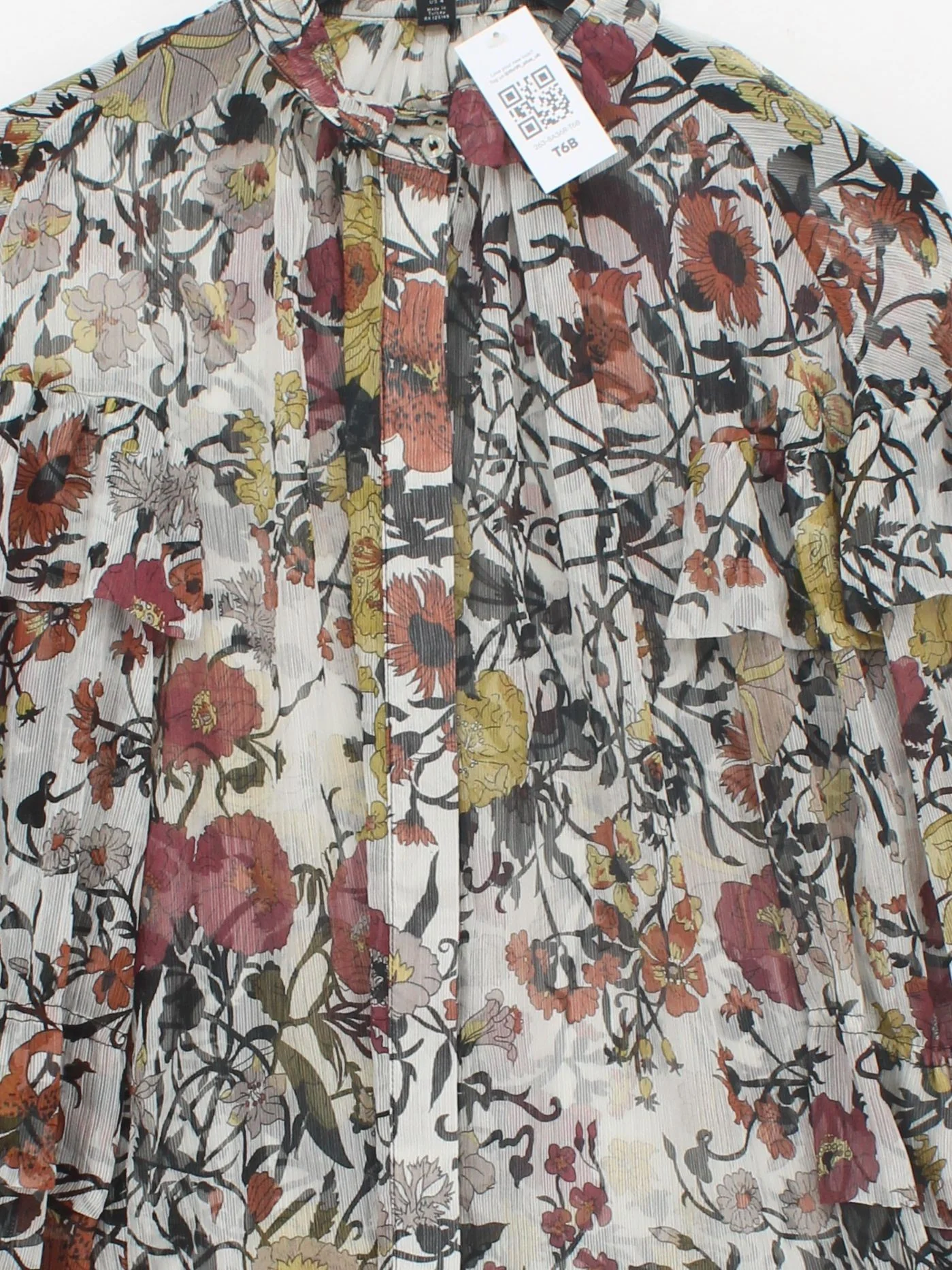 Topshop Women's Blouse UK 8 Multi 100% Polyester Basic - Image 3