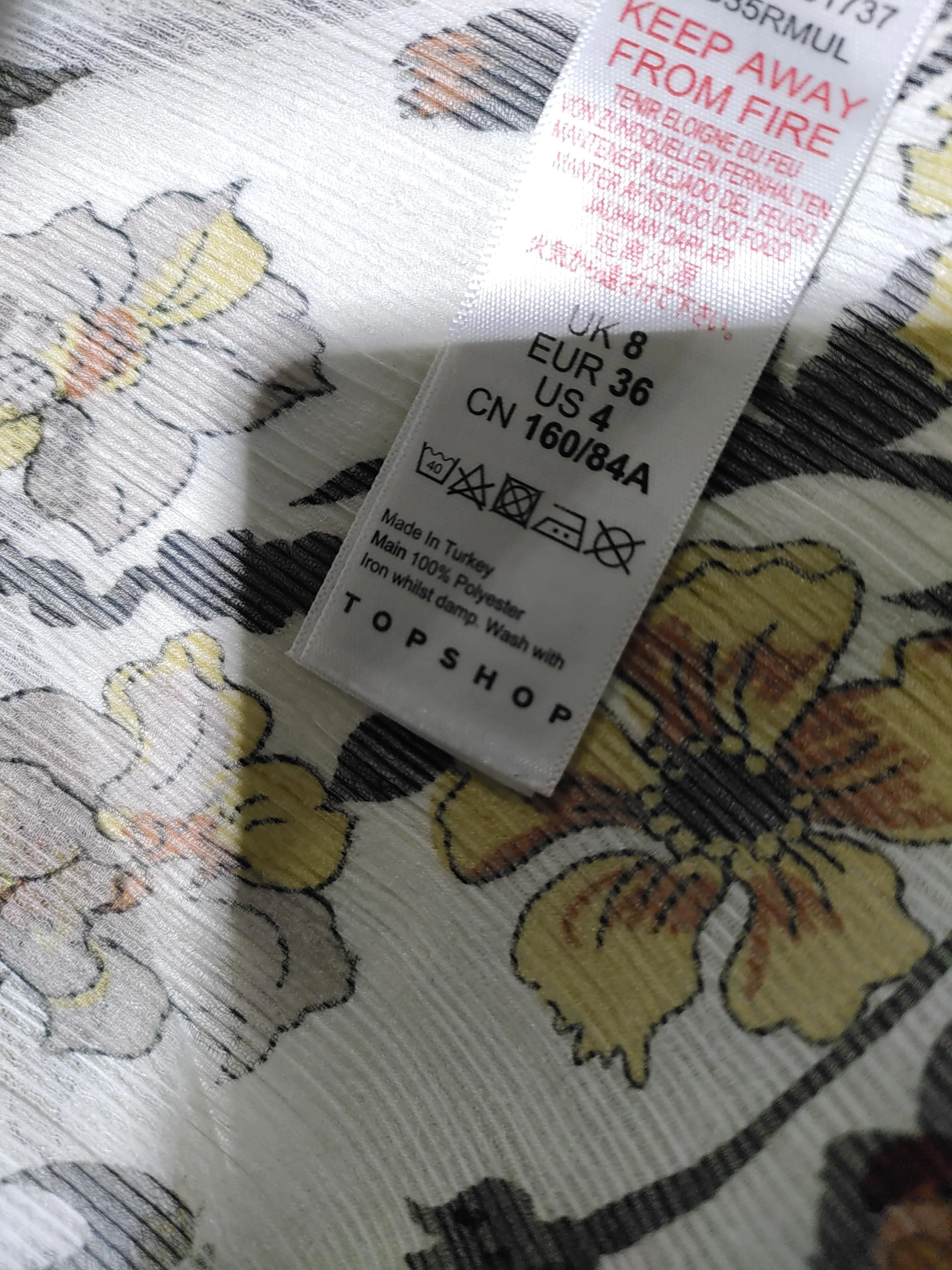 Topshop Women's Blouse UK 8 Multi 100% Polyester Basic - Image 6