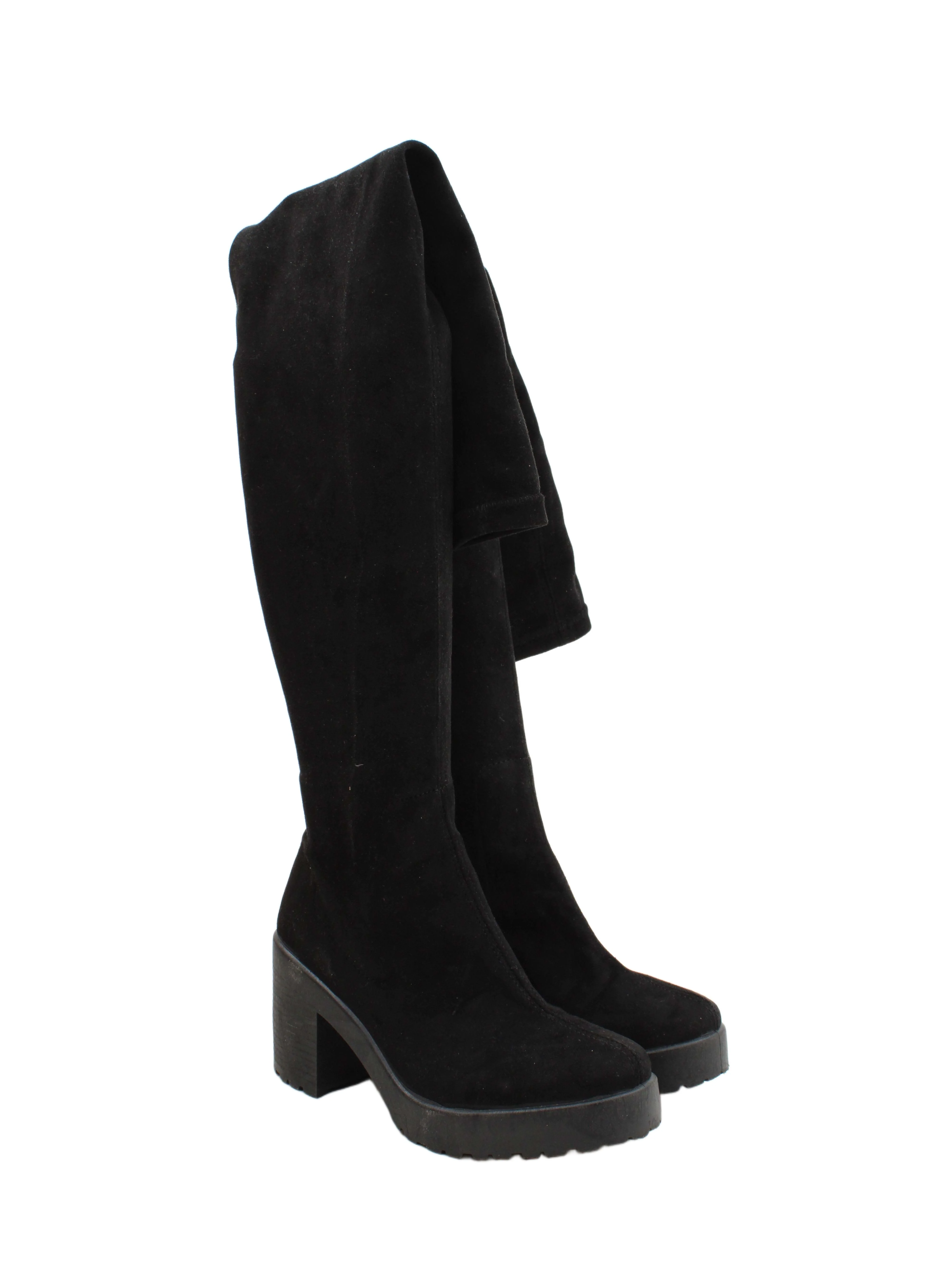 Topshop Women's Boots UK 5 Black 100% Suede Platform
