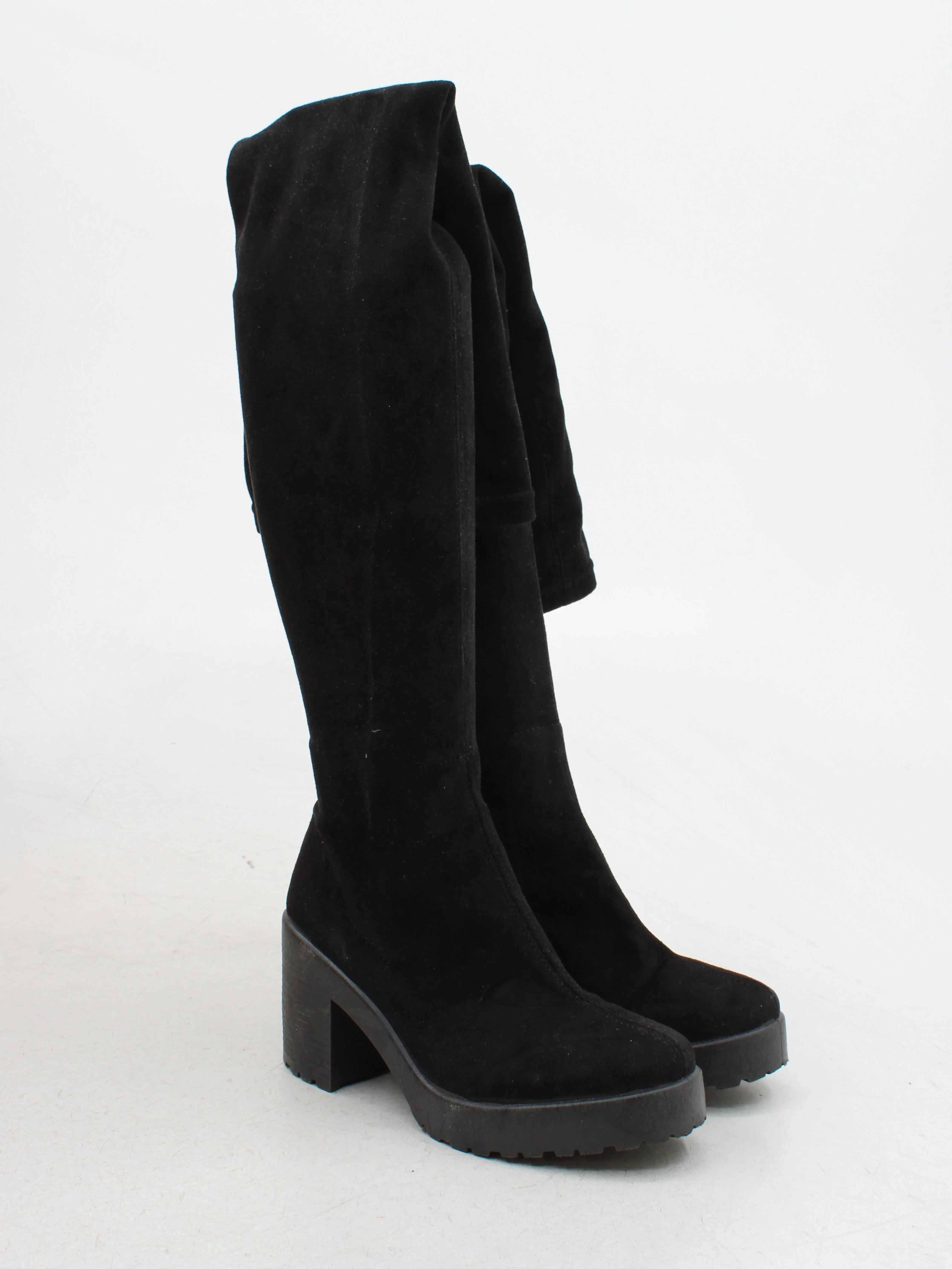 Topshop Women's Boots UK 5 Black 100% Suede Platform - Image 4